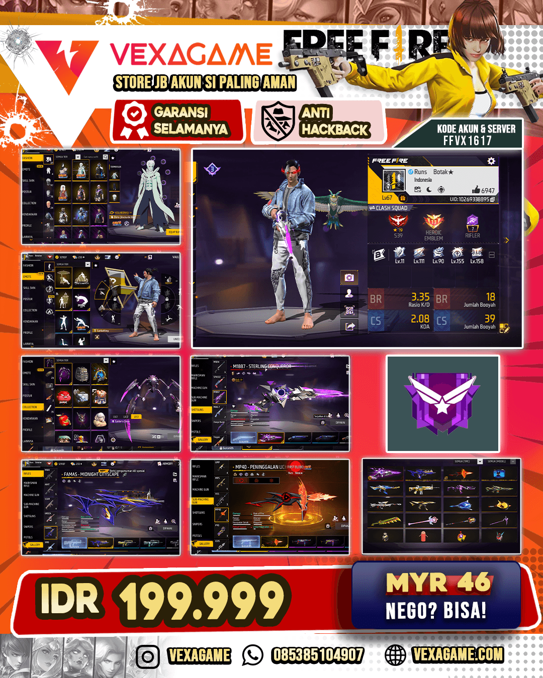 Bundle Orochimaru X Obito | SG Sterling Conqueror OTW MAX | FAMAS Midnight Cityscape | MP40 Peninggalan Uchiha | MP5 Crowned Glory