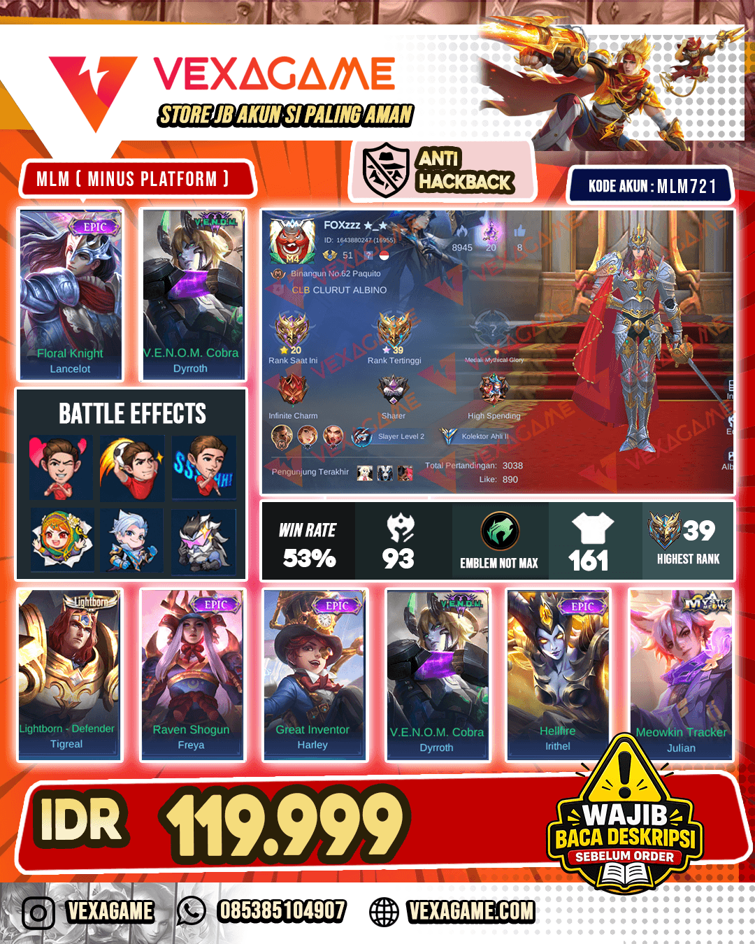 Lancelot Epic | Dyrroth Venom