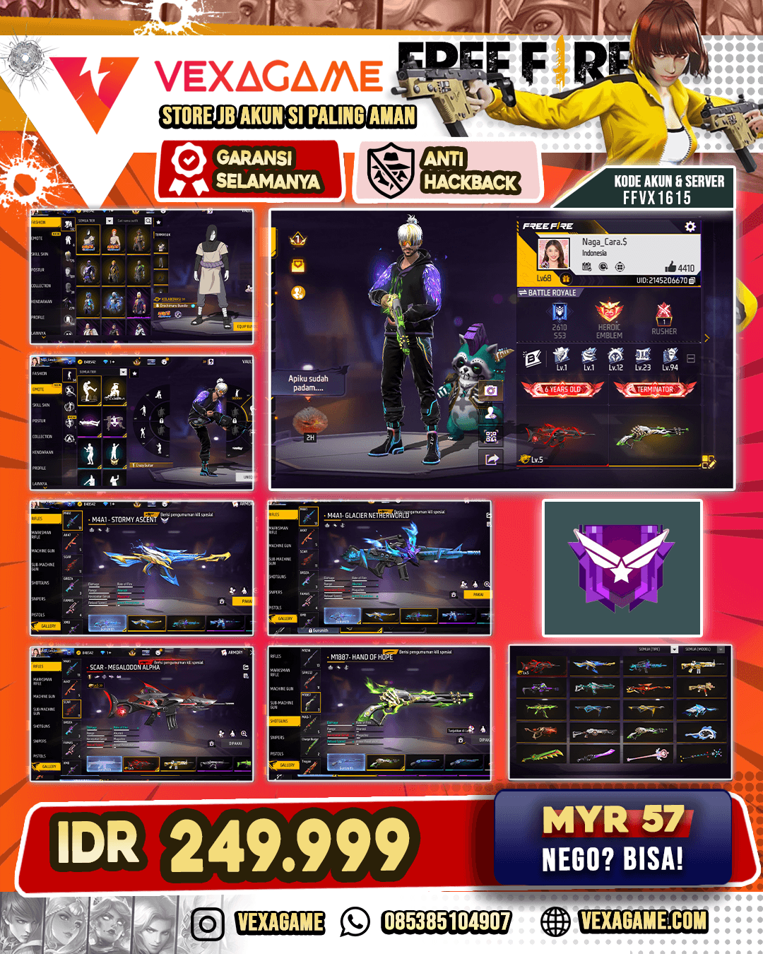 Bundle Orochimaru X Pain | Baju Angel | SCAR Megalodon Alpha Lv 5 | M4A1 2 Rasa | SCAR Paradise | SG Lumut