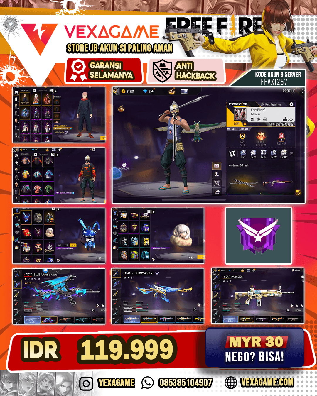 1 EVO (AK47) | STORMY ASCENT | SCAR PARADISE | VAULT OTW 100