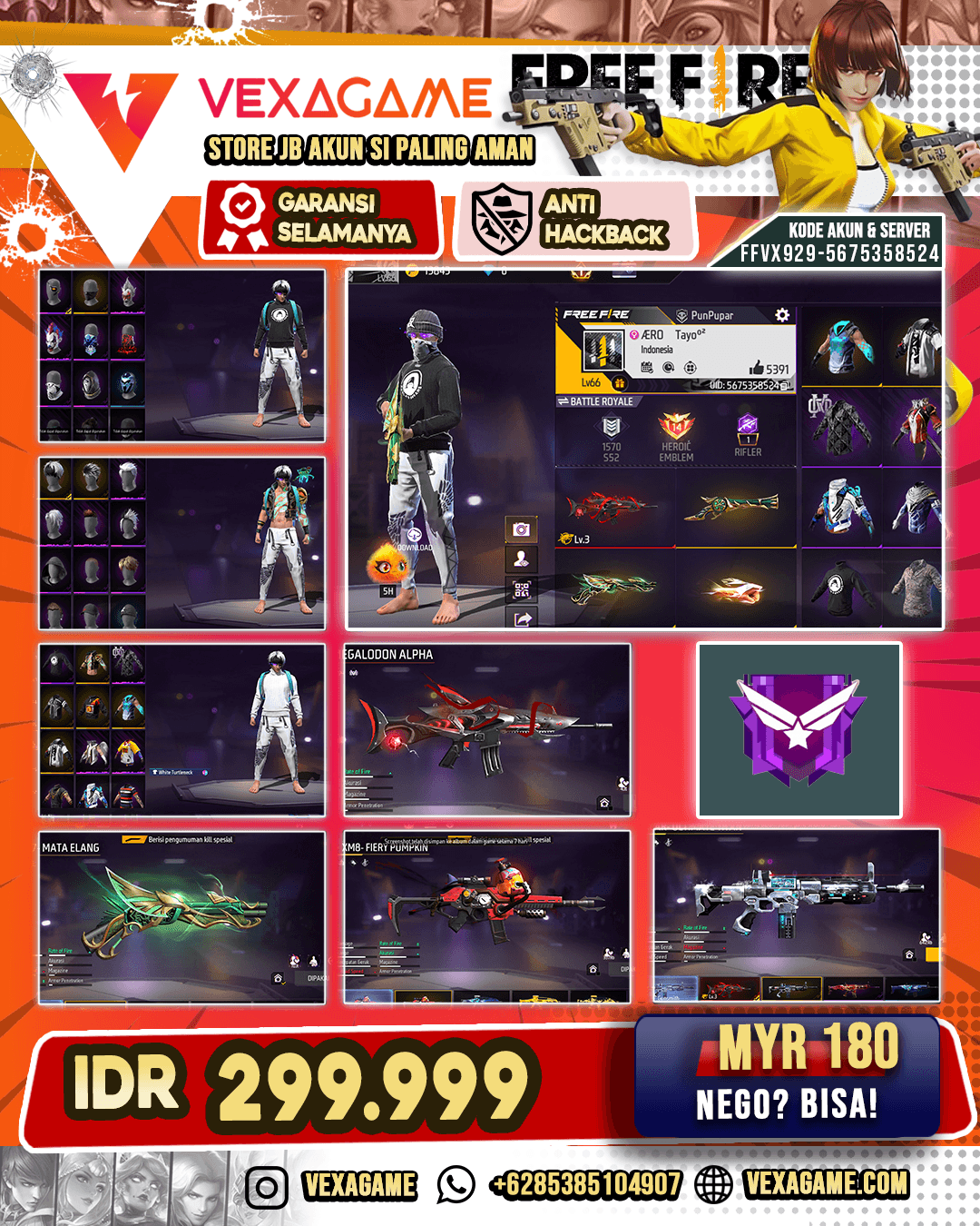 VAULT KECE BAJU POLOS HITAM PUTIH ON ANGEL ON VAULT TW 300 SG MATEL + OMPET EVO 1