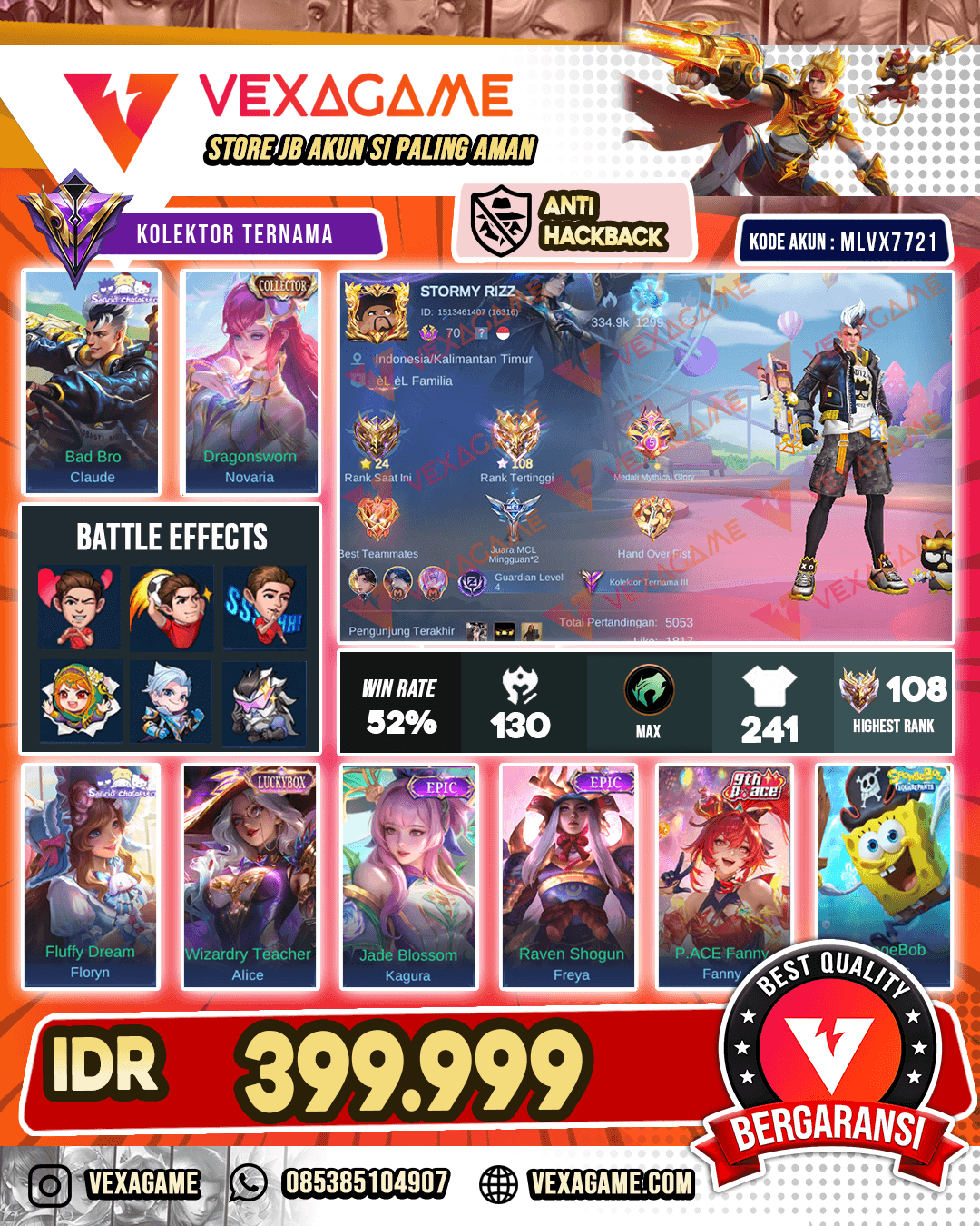 Claude Sanrio | Alice Luckybox | Novaria Collector | Kaja Epic | Joy Champion