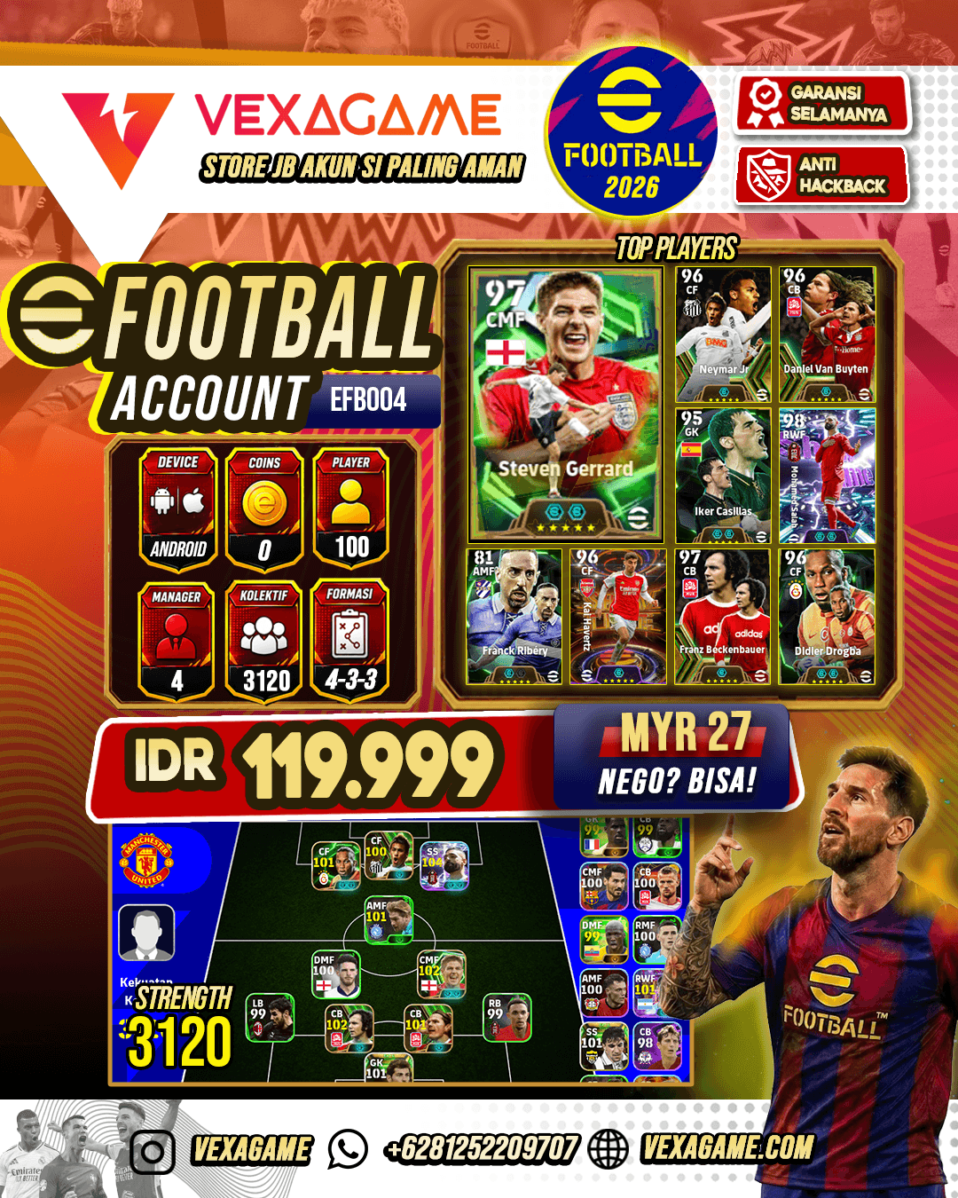 POWER 3120 | Steven Gerrard (Epic) Mohamed Salah (Show Time) Messi Show Time Didier Drogba (Epic) Franz Beckenbauer (Epic) Daniel Van Buyten (Epic)