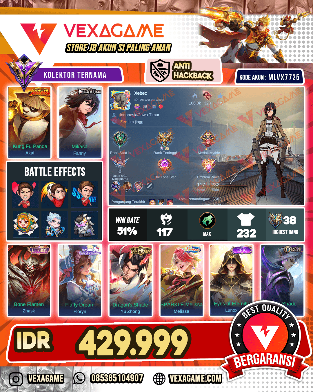 Fanny Mikasa | Akai Kungfu Panda | Zhask Lucky Box | Melissa Sparkle