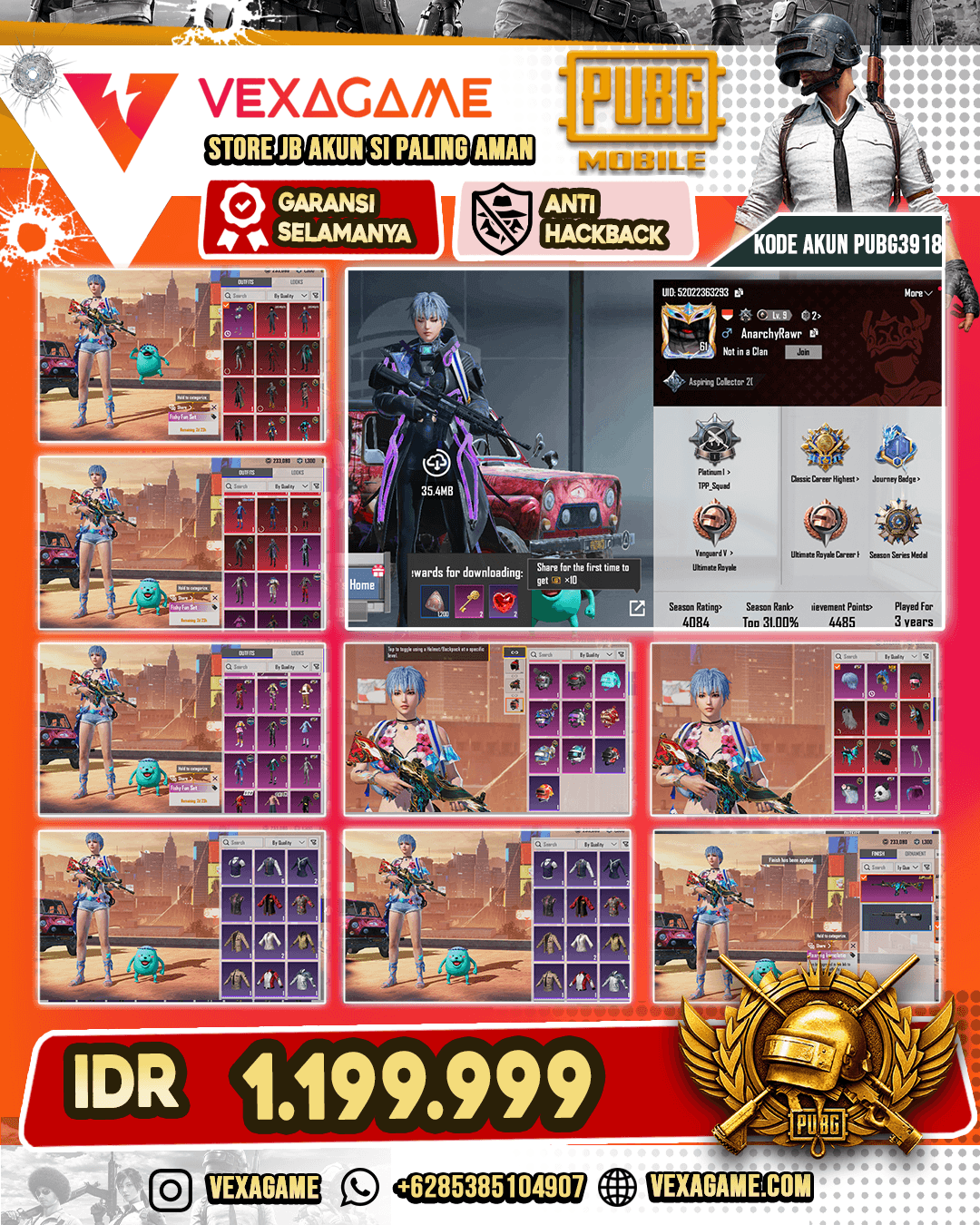 M164 Thonrose Lv 3 | M416 Roraring Imolation Lv 5 | QBZ Digital Mirage Lv 1 |