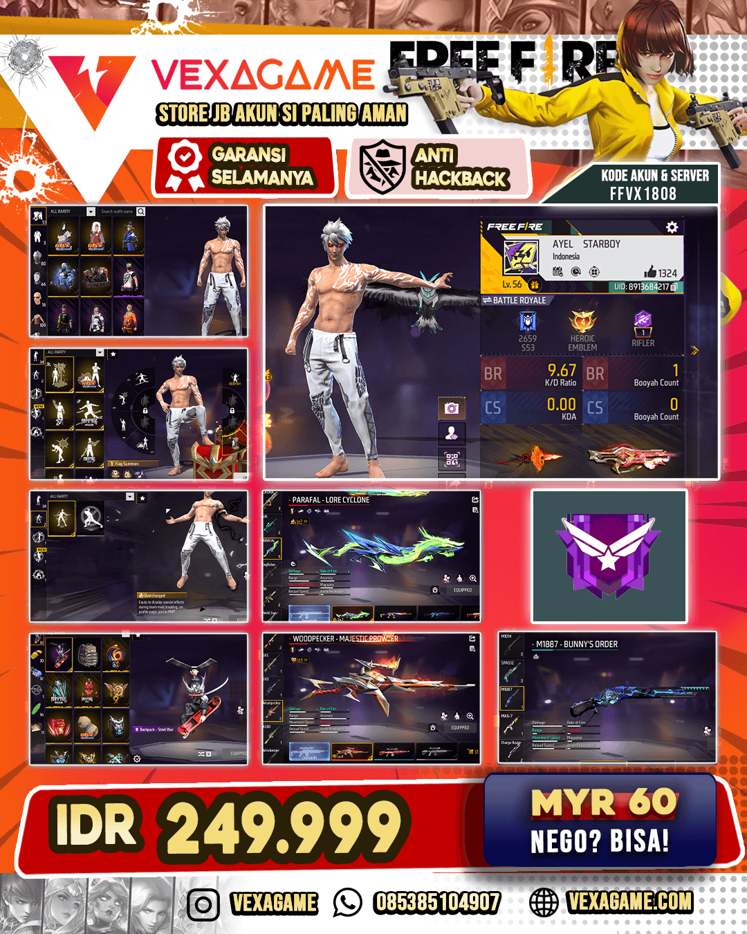 2 EVO 1 MAX | Rambut Kakashi ON