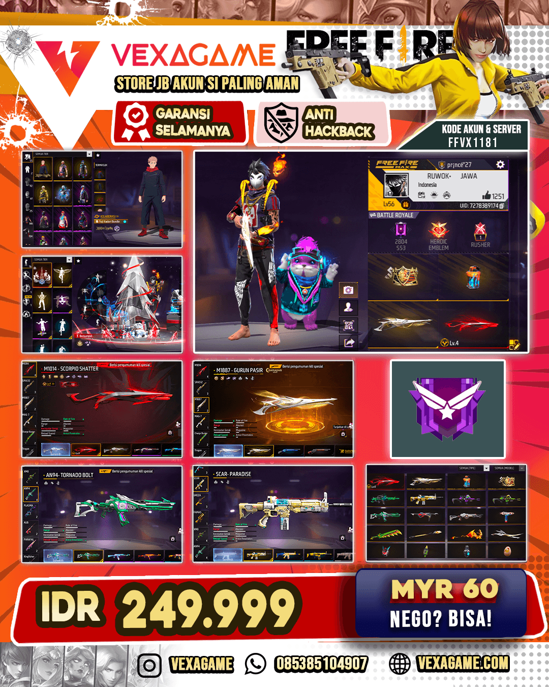 M1014 SCORPIO SHATTER LV 4 | SG GURUN PASIR | BUNDLE JJK | VAULT 130++