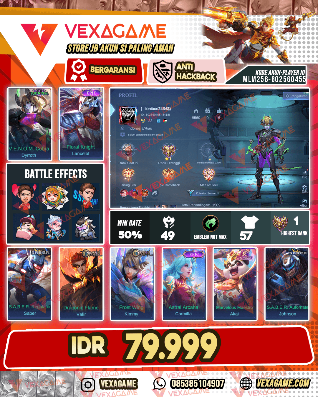 Dyrroth Venom X Lancelot Epic