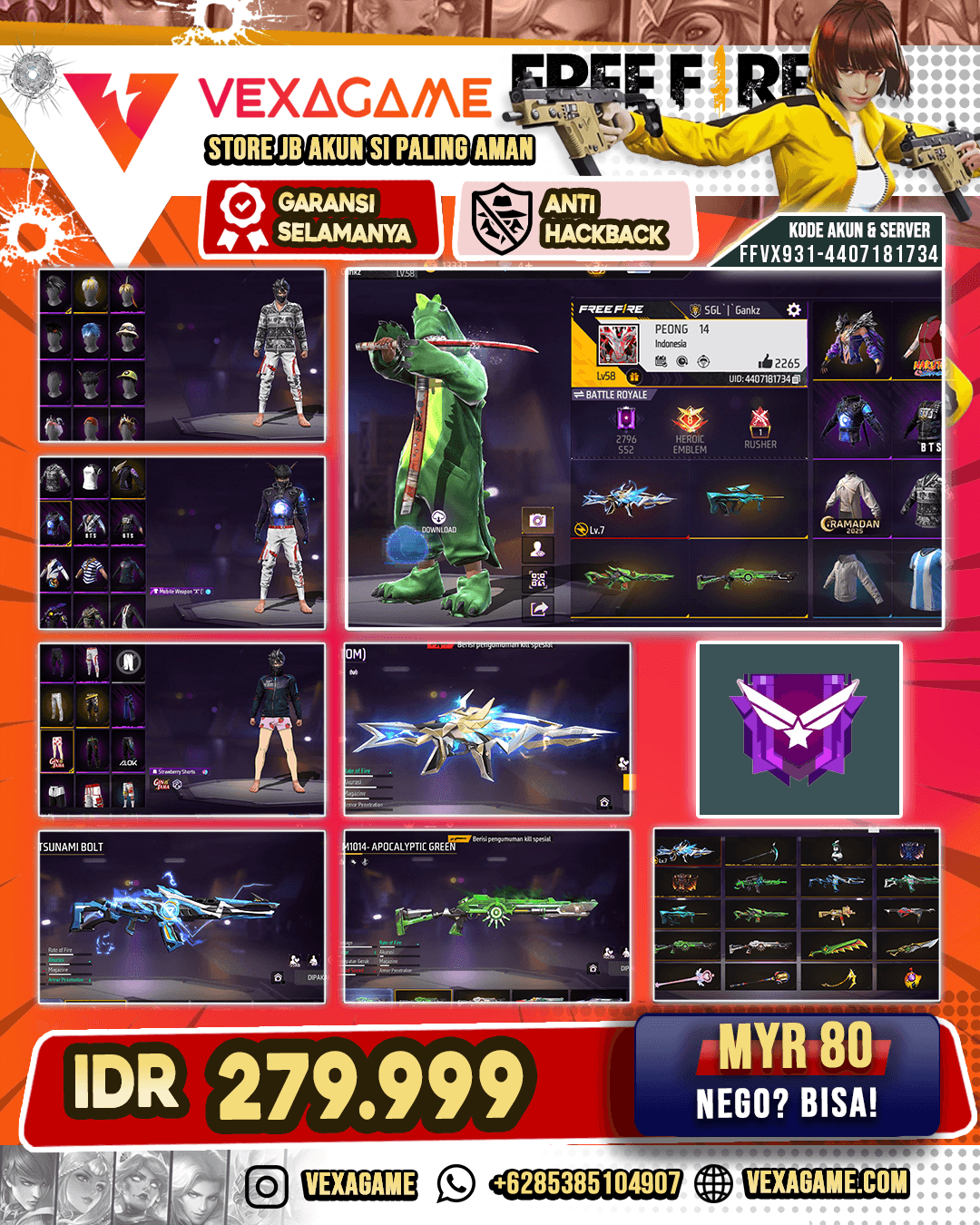 VAULT OTW 200 BAJU GAJAH DINO ON MAX 1 SG MAMBU OP