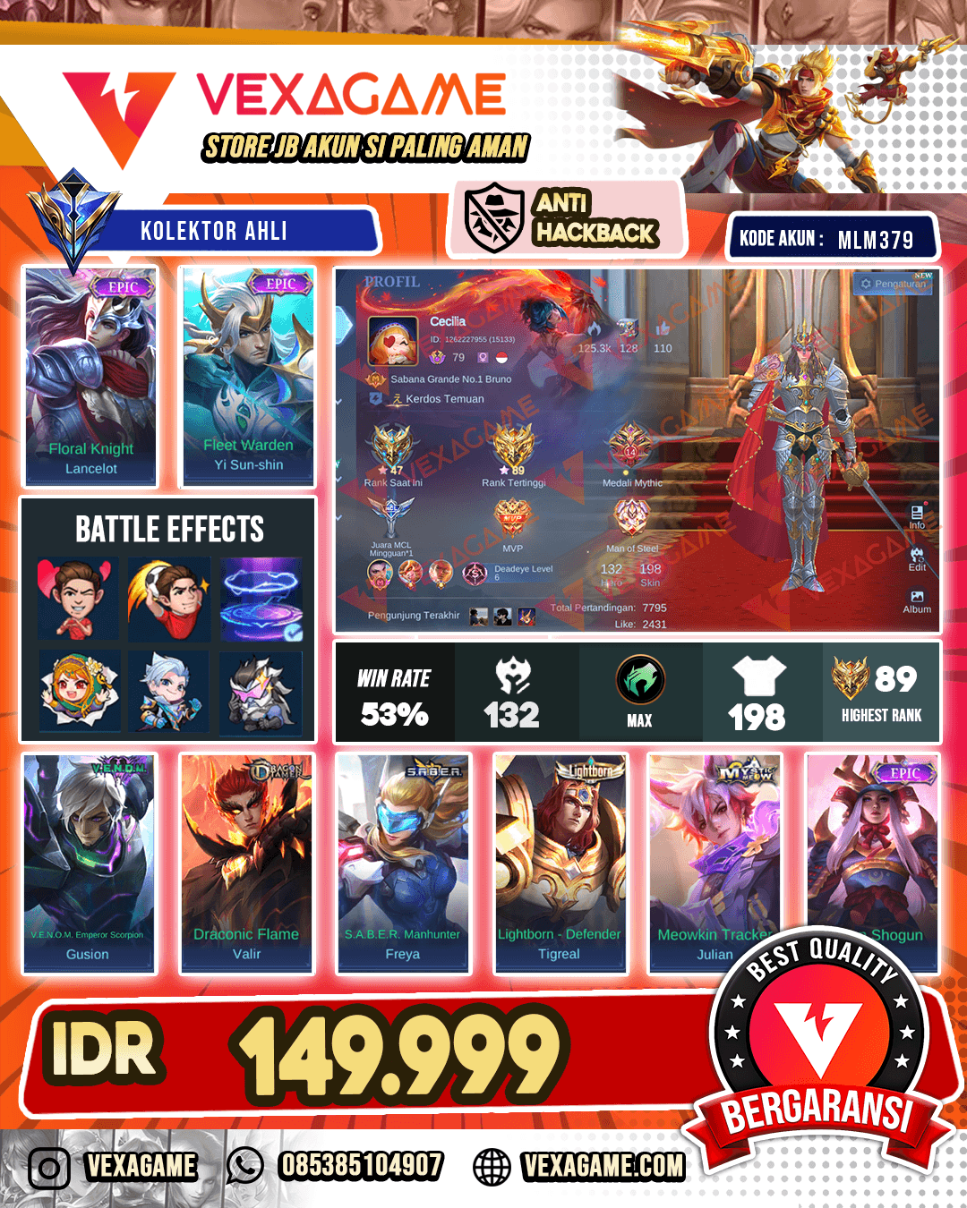 Lancelot Epic Emblem MAX Recal TAS TAS