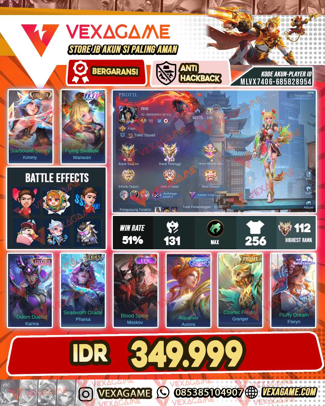 Wanwan 11 | Grangger Prime | Collector Kimmy | Emblem MAX | EX IMMO