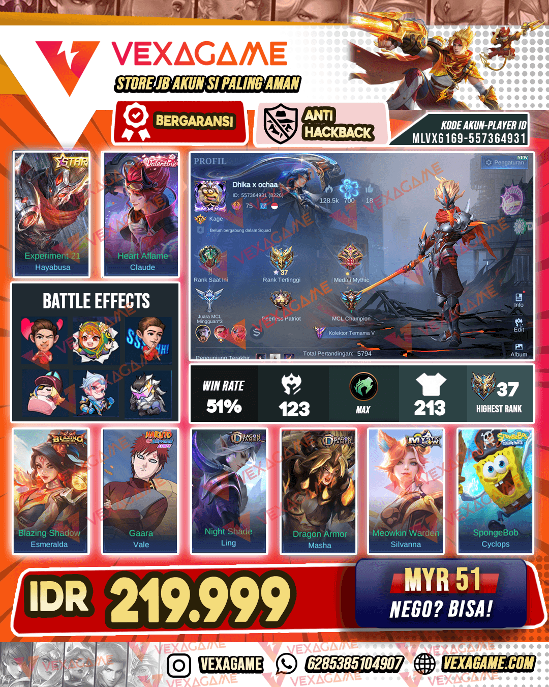 Hayabusa Star Kuning | Claude Valentine | Emblem MAX