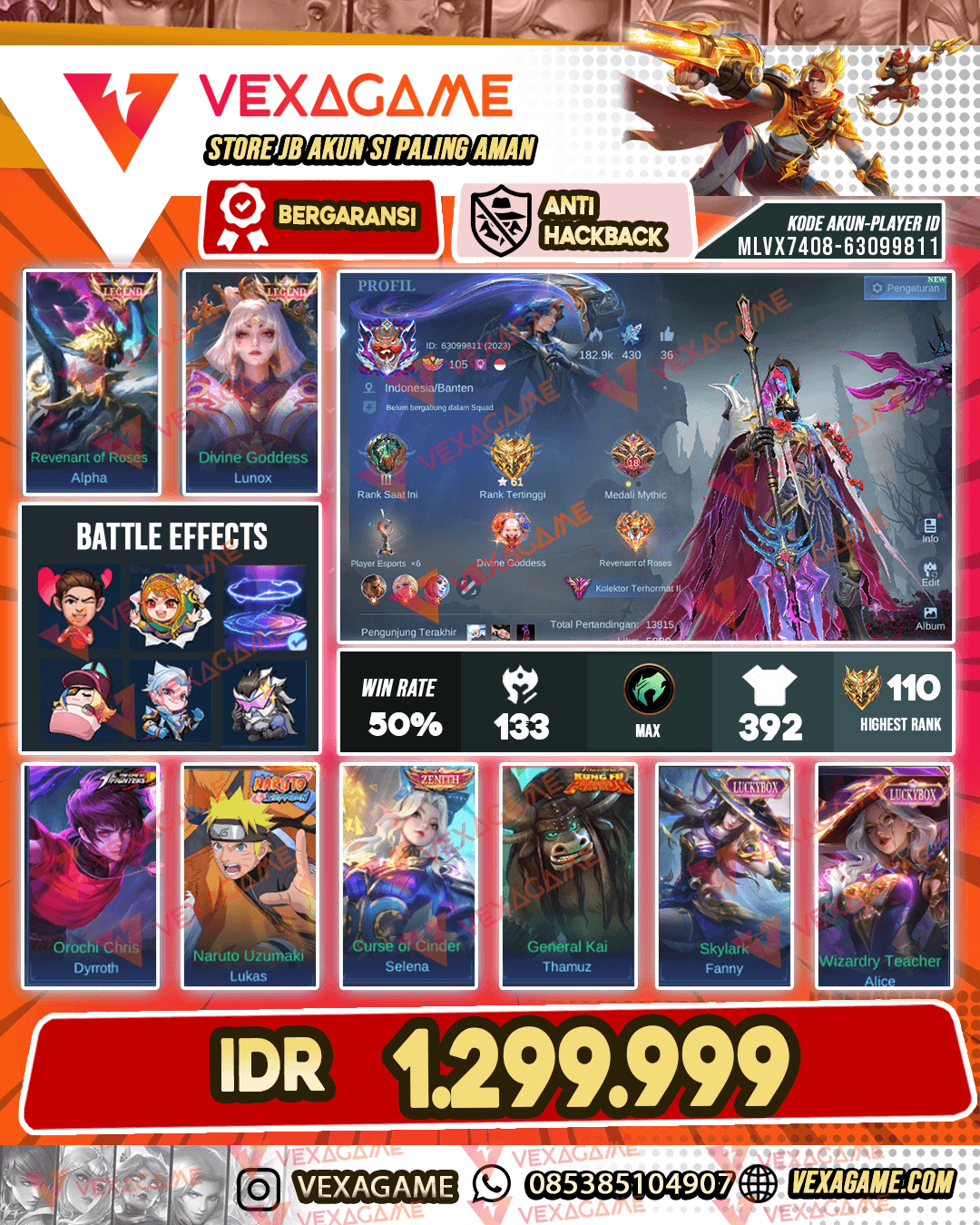 Legend 2 | Zenith Selena | Lukas Naruto | 4 Annualstar | 2 Kof | Emblem Hero MAX | Recall TasTas