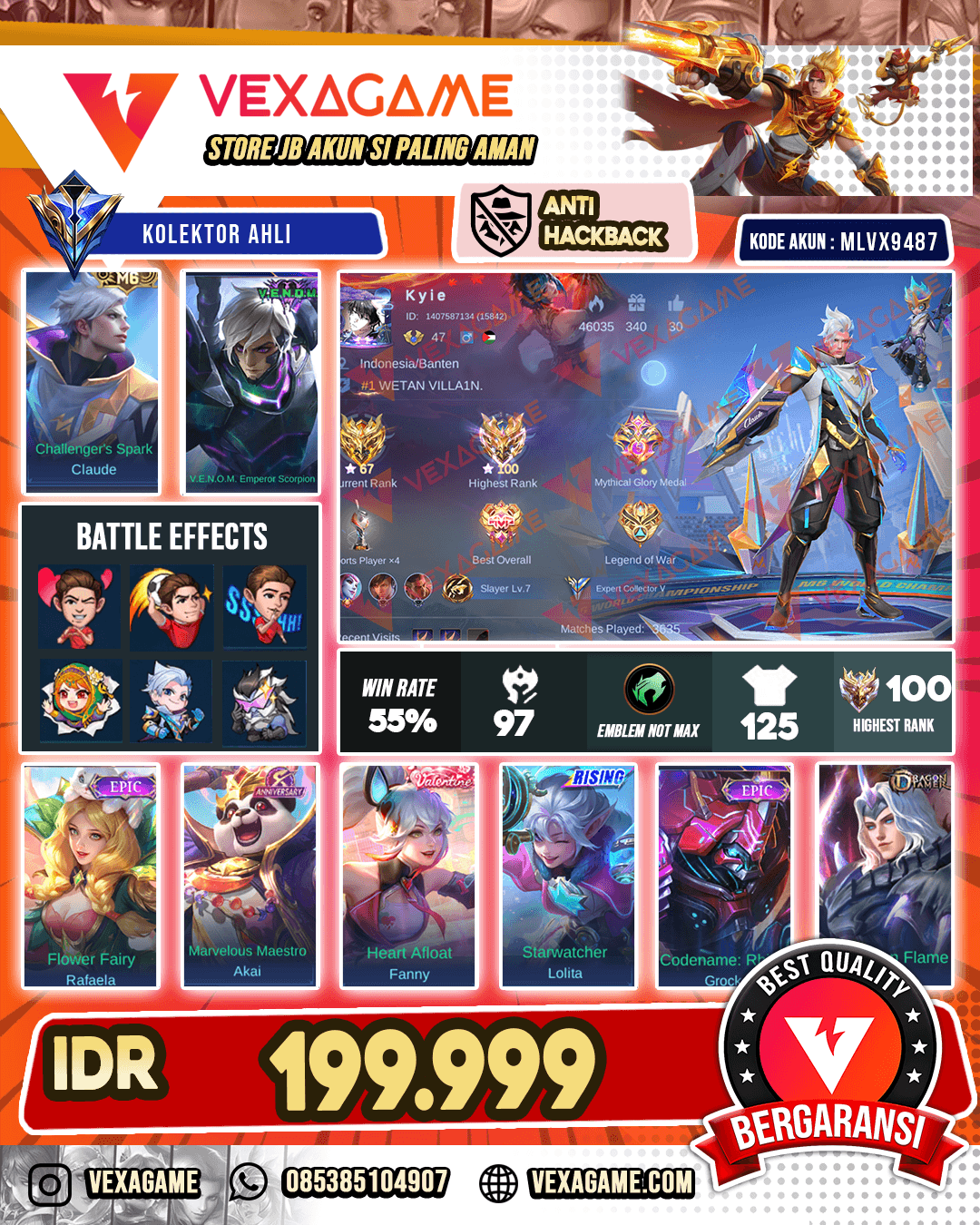 Claude M6 | Gusion Venom | Ex Immo