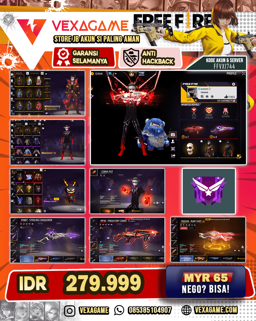 EVO MP40 MAX | EVO SG2 STERLING | TROGON RUBY SHOOT | VJ V2 ON | VOID ON | ANIMASI LOBY ON | VAULT OTW 500