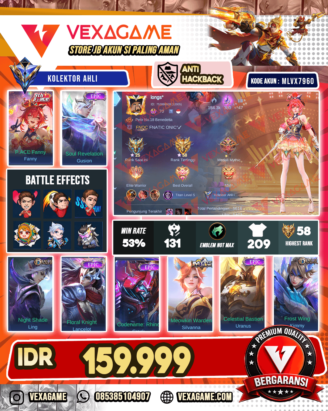 Fanny Pace | Gusion Epic