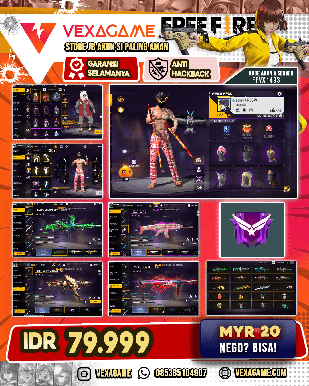 Bundle Jiraiya | M4A1 Venom Netherworld | M60 Shadow Earthshaker | UMP Dawn Voyage | MP40 Blazing Heart