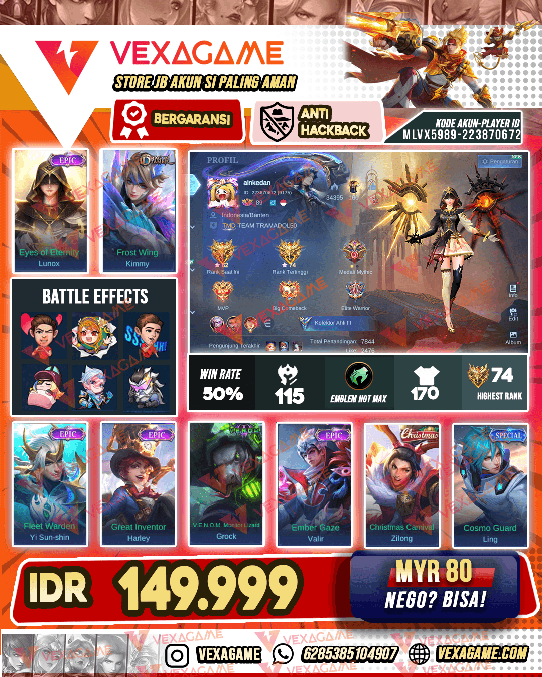 Lunox Epic | Kimmy Dragon Timer | Emblem MAX