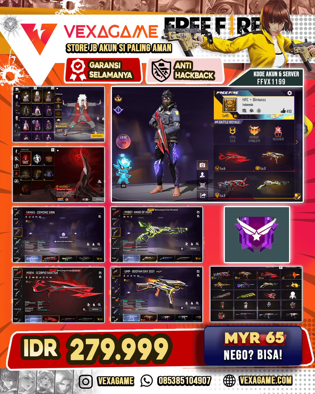 BUNDLE JIRAIYA | 3 EVO | VAULT 60++ | SG 2 RASA