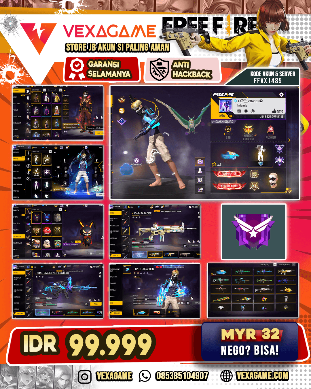 Treasure Ravager Bundle | Tinju MAX | SCAR Paradise | M4A1 2 Rasa | an94 Tornado Bolt | Vault 100+