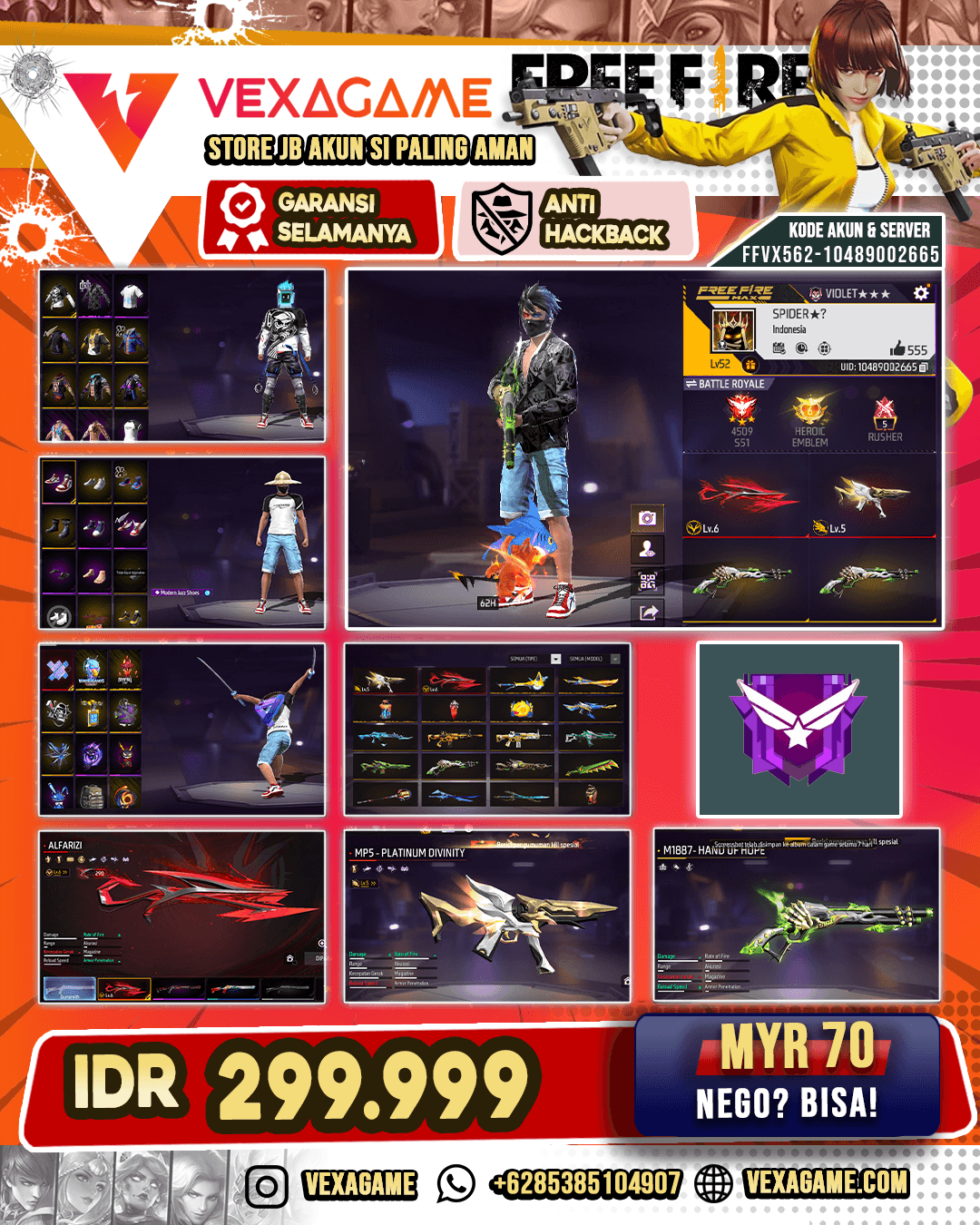 AK47- UNICORN'S RAGE (ICE AGE) | MP5 - PLATINUM DIVINITY (Lv.5) | ALFARIZI (Lv.6) | M1887- HAND OF HOPE