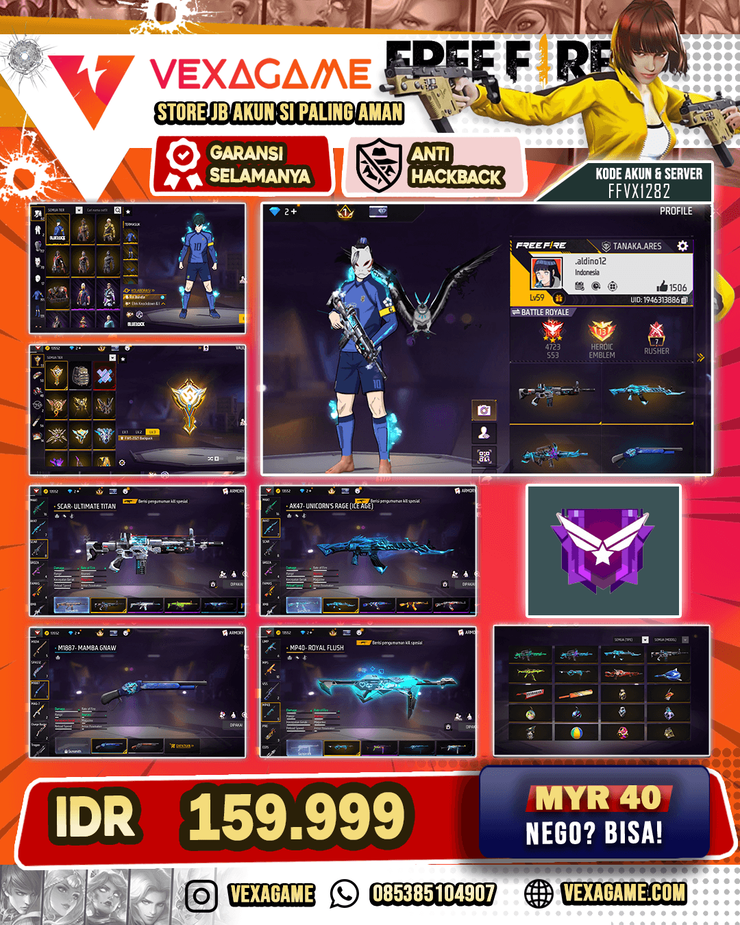 BUNDLE BLUELOCK | SG MAMBA | SCAR TITAN | AK47 ICE AGE | VAULT OTW 200