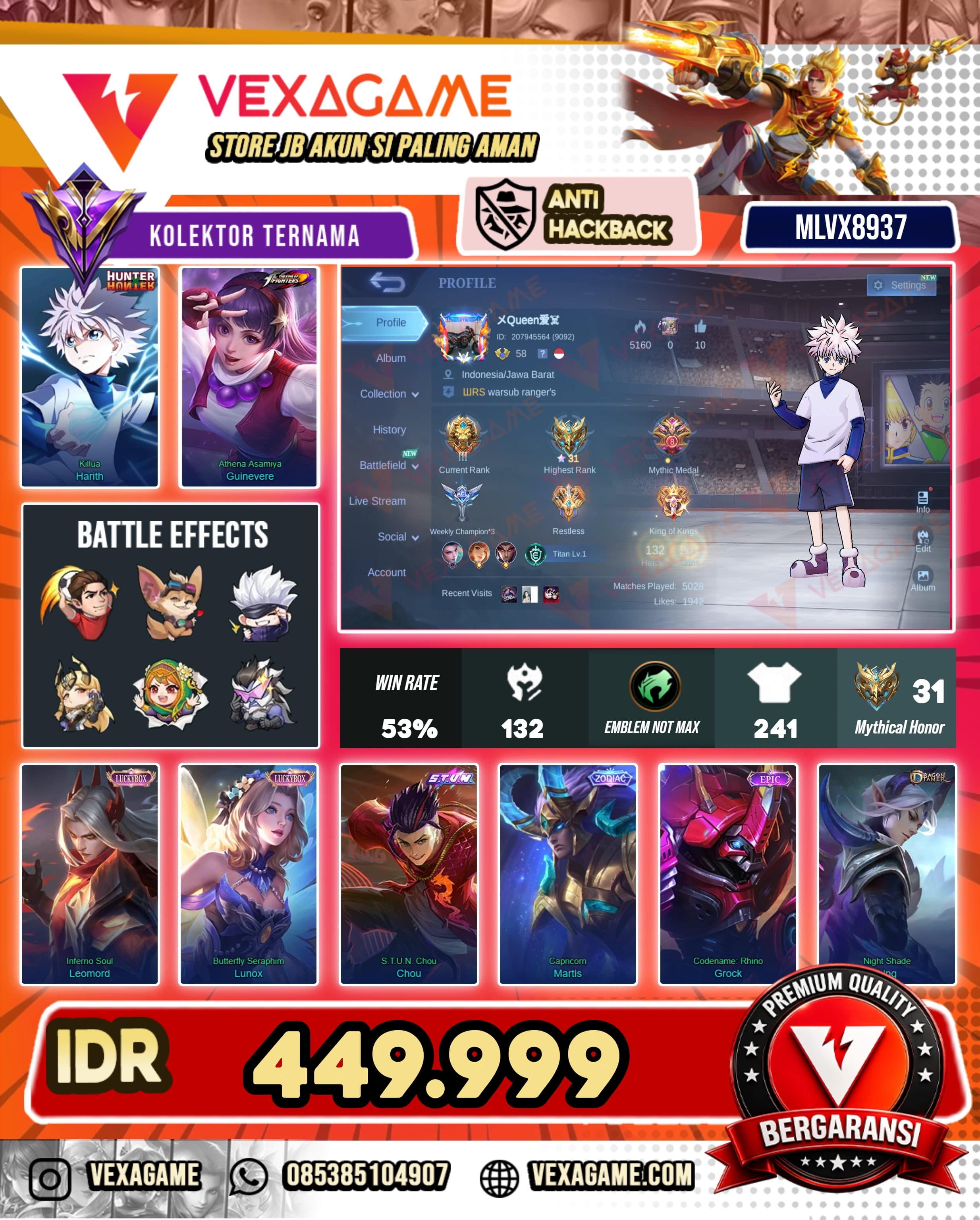 Harrith HxH | Guinevere KOF | 2 Luckybox | Tas Tas ON
