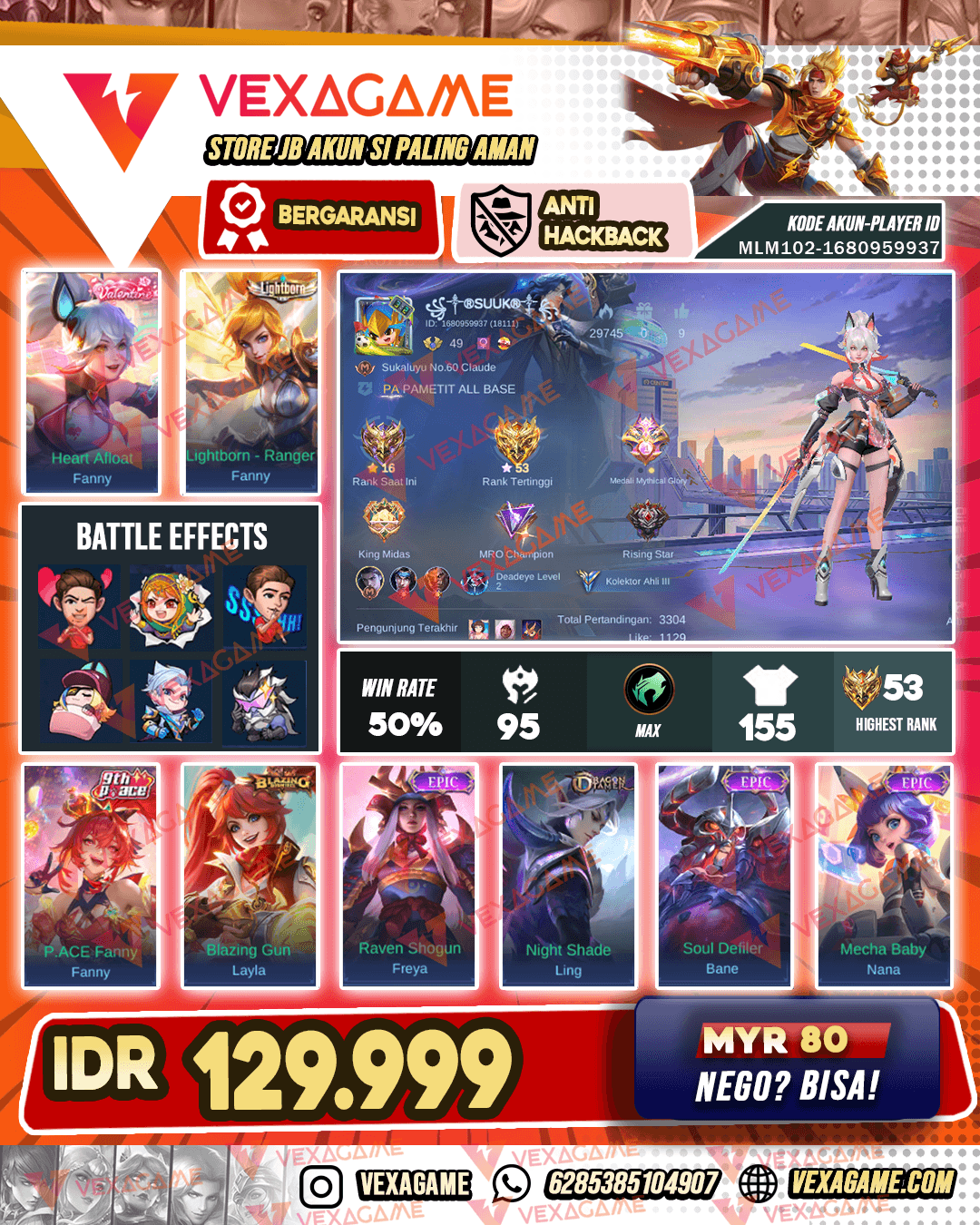 Fanny Valentine | Ling Dragon Timer | Emblem MAX