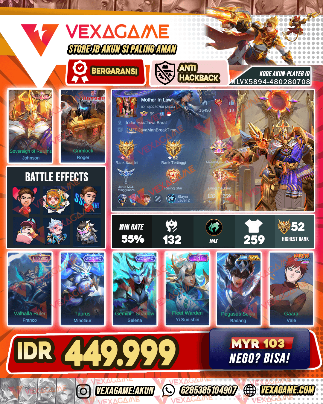 Jhonson Legend | Franco Luckybox | Roger Transformer | 2 Zodiac | Emblem & Hero MAX