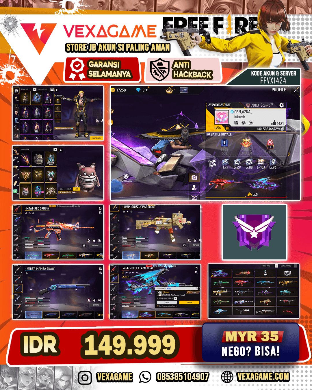 Famine Felon | AK47 Blue Flame Draco Lv5 | M4A1 Red Griffin | UMP Grizzly | SG Mamba