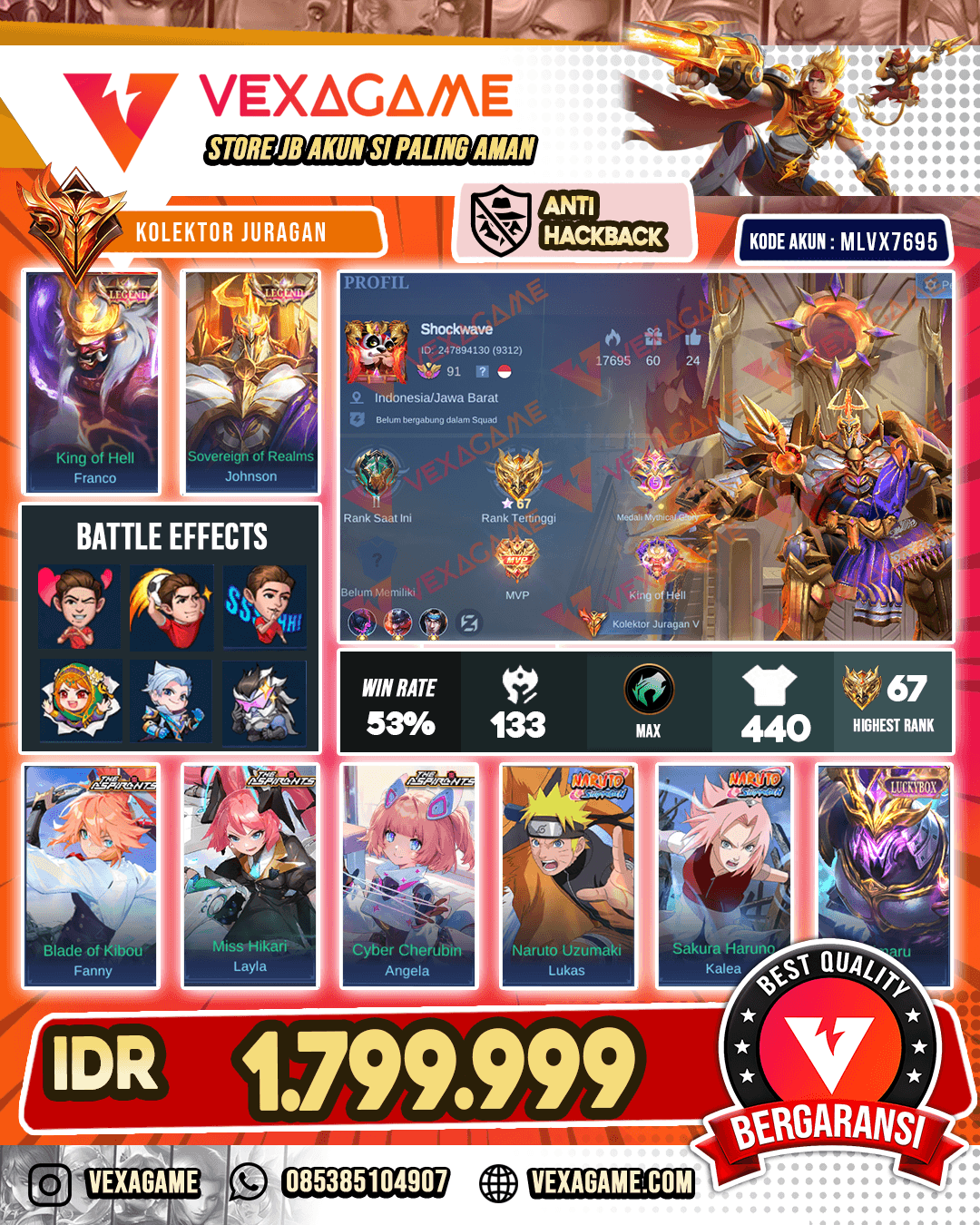 Franco Legend | Jhonson Legend | 3 Aspirant | 2 Naruto | 13 Luckybox | 3 Collecttor | Recal Tas2