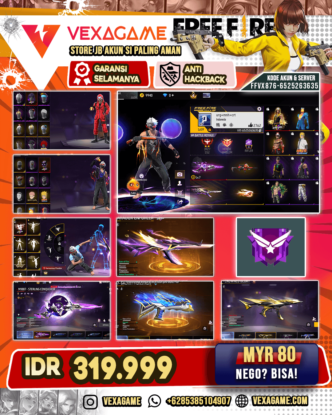 Golden Paradox Top | Backpack Wrathful | Emote Harmonious Paradox | Emote Medkit Paradox | AK47 Paradox Enforcer | XM8 FIery Pumpkin | MP5 Crowned Glory | Sterling Conqueror Lv MAX | Vault 200+