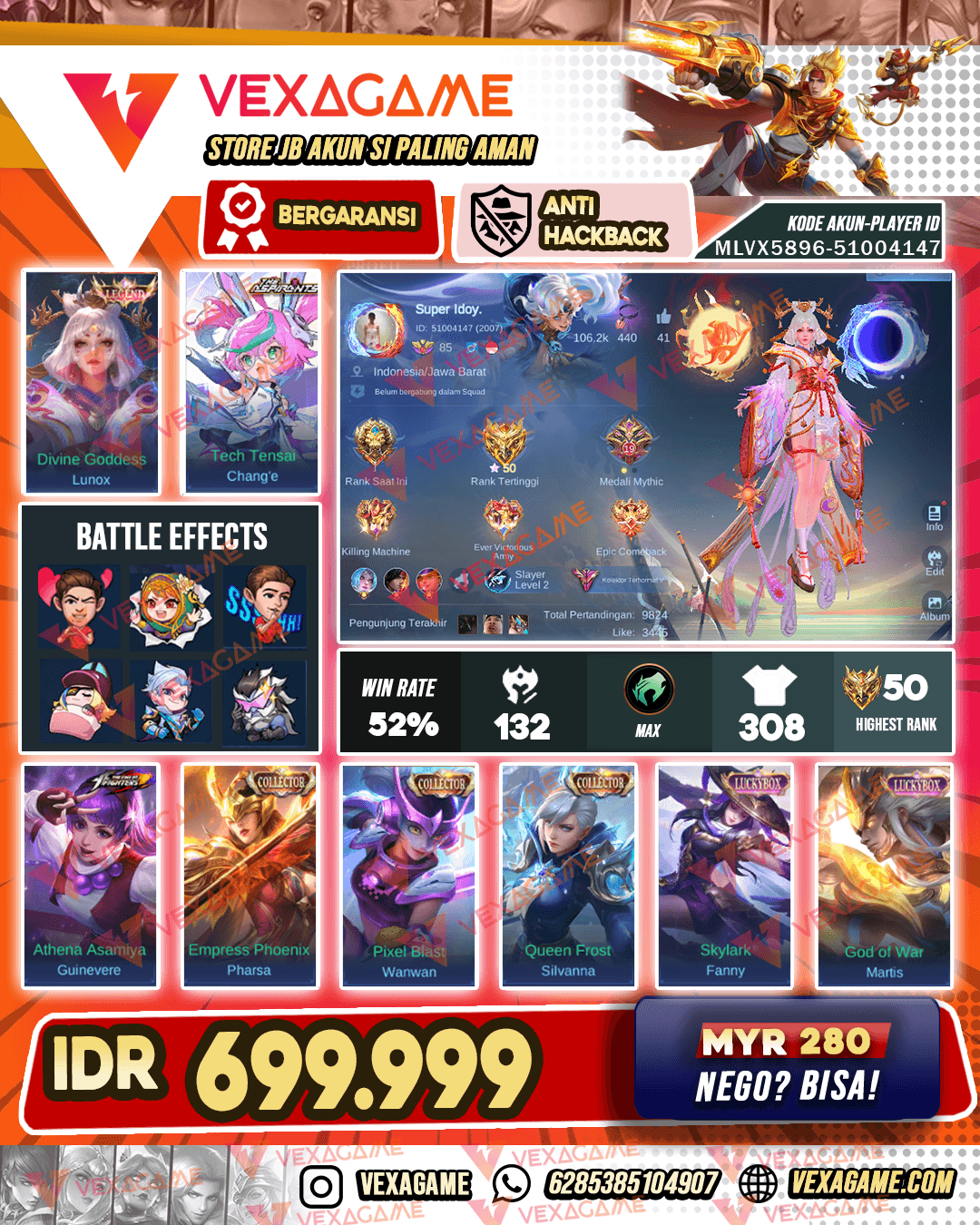Lunox Legend | Change Aspirants | Guinevere KOF | 3 Collector | 4 Luckybox | Emblem & Hero MAX