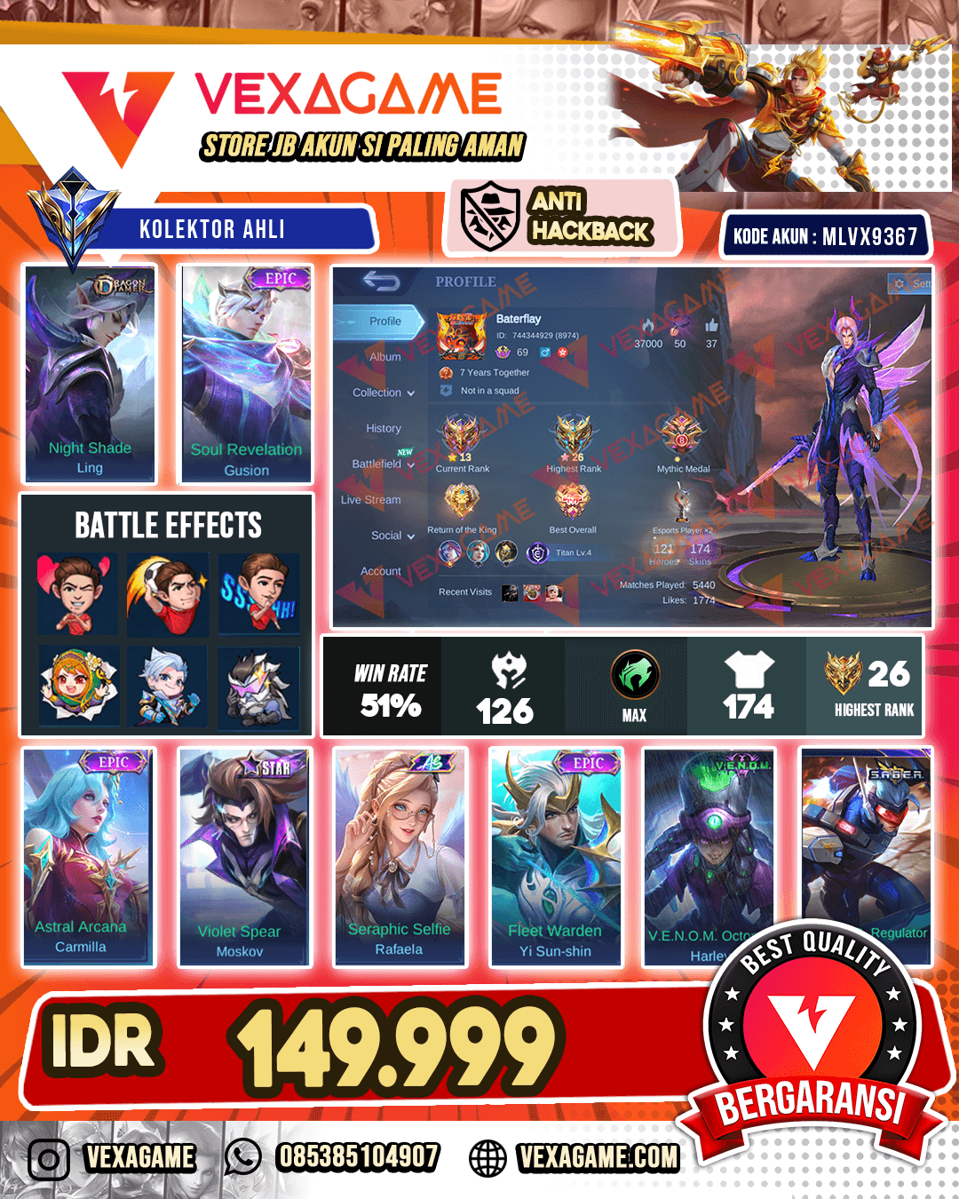 Ling Dragon Tamer | Gusion Epic