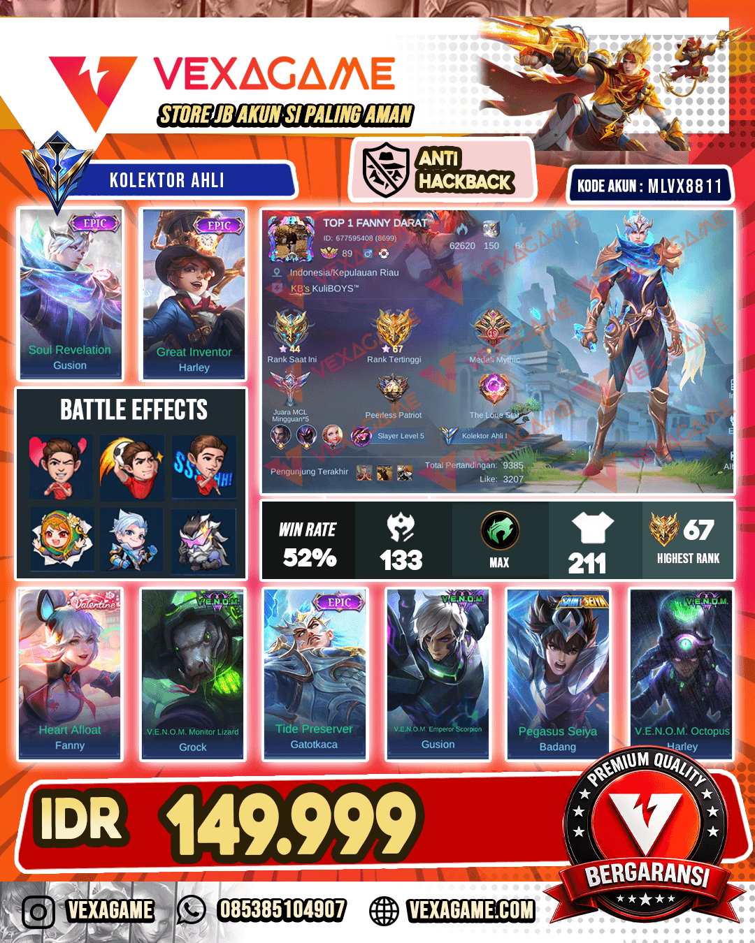 Gusion Epic X Harley Epic