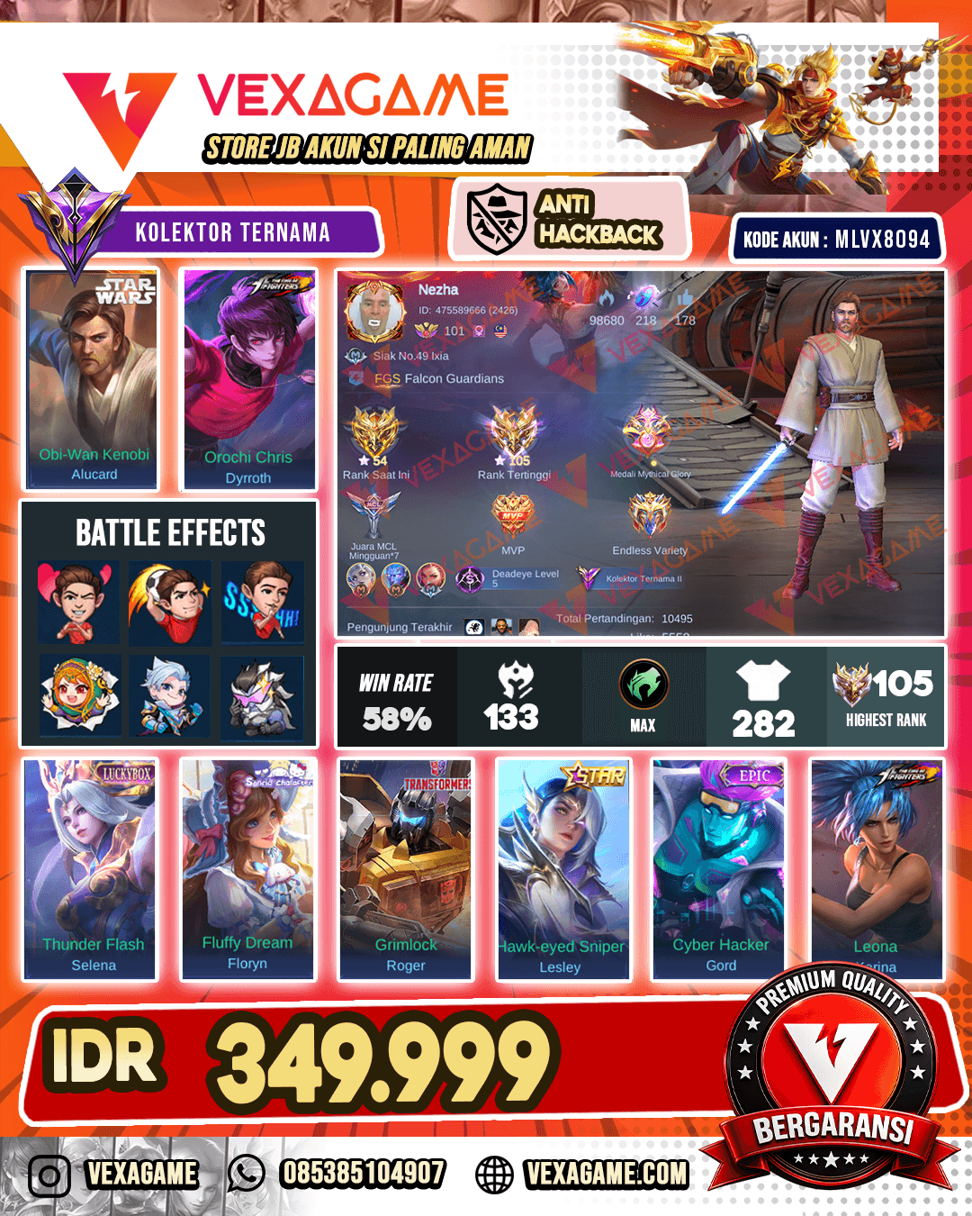 Alucard Starwars X Dyrroth KOF | Selena Luckybox