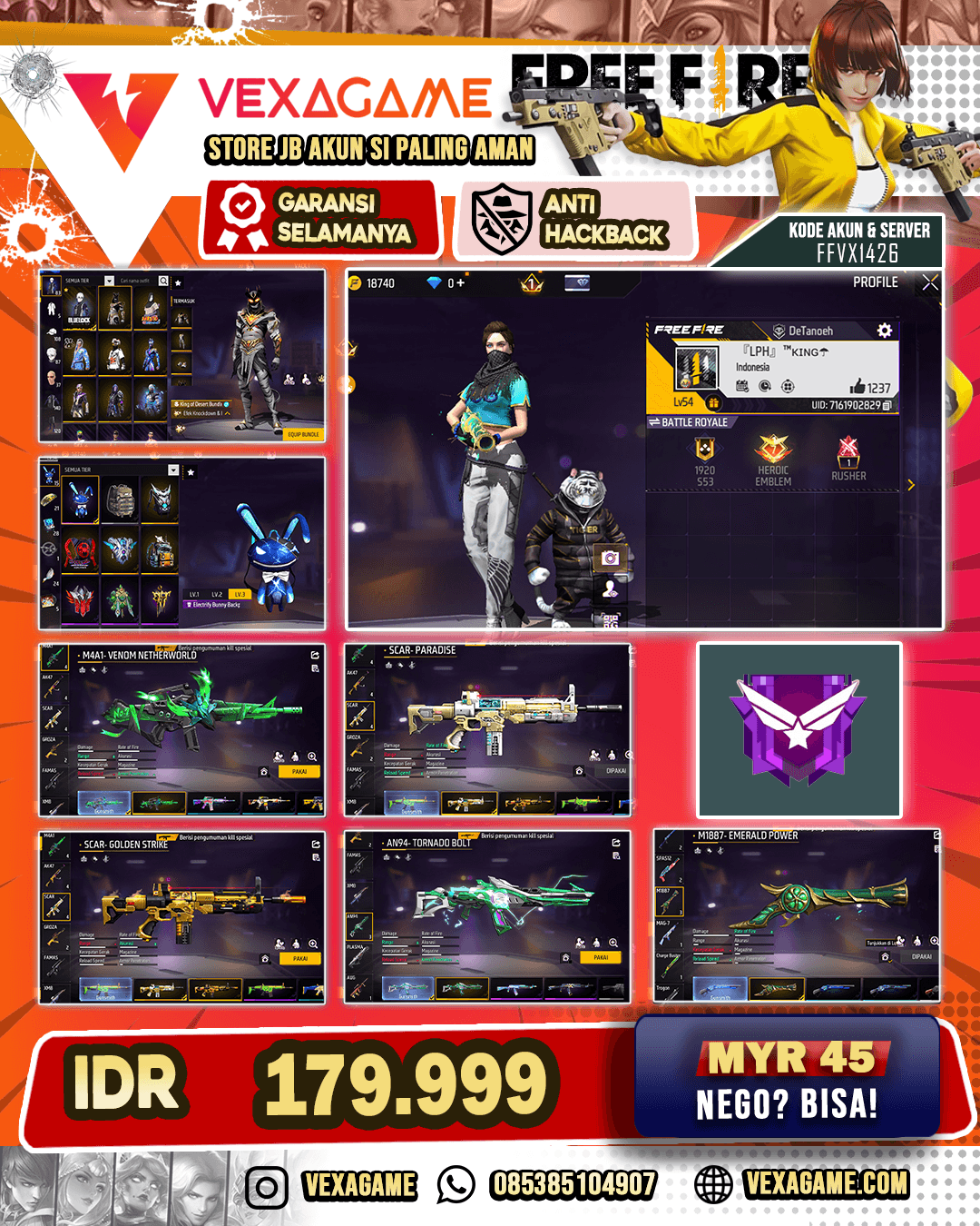 Celana Angel | Electric Bunny Backpack | M4A1 Venom Netherworld | SCAR 2 Rasa | An94 Tornado Bolt | SG Terompet