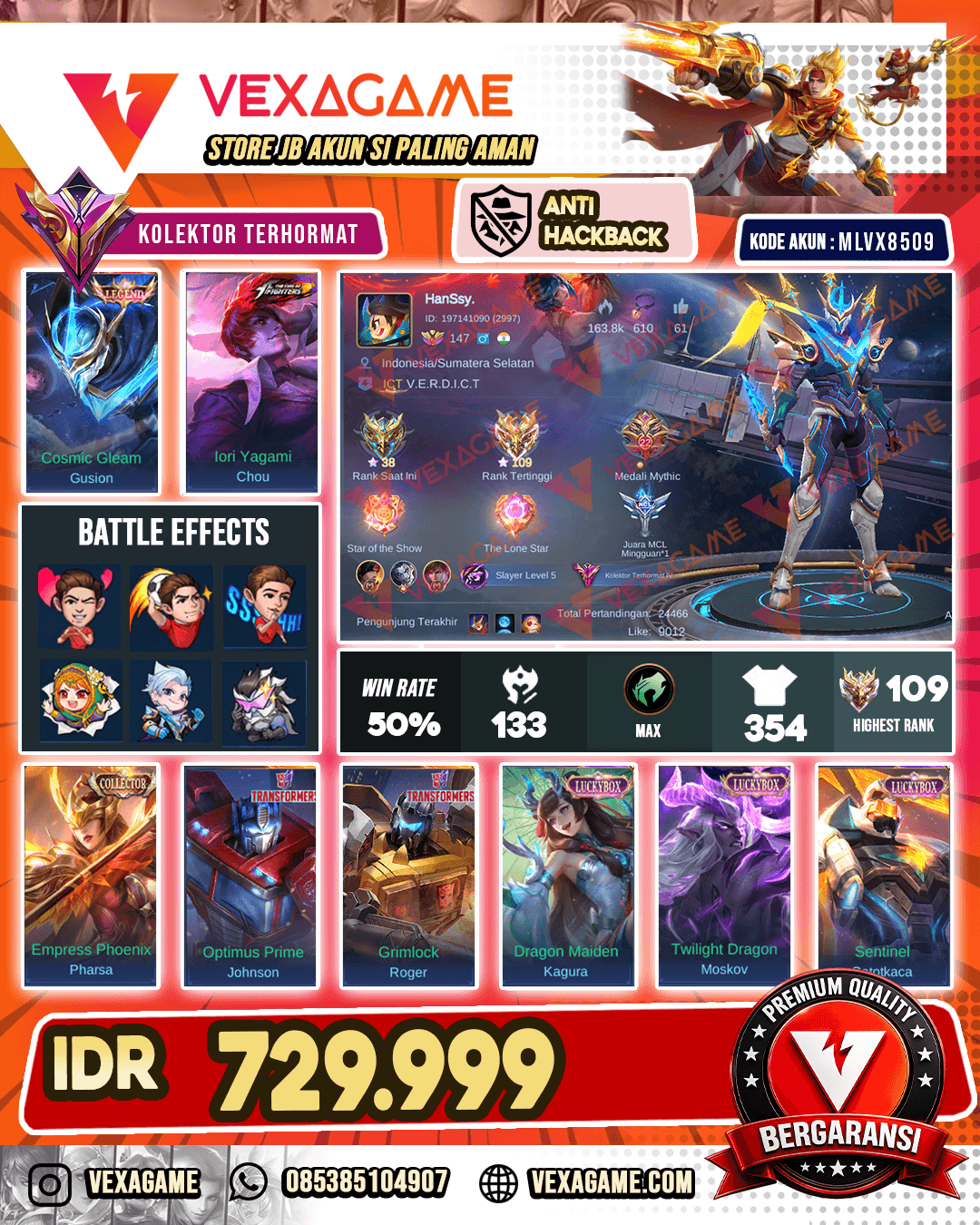 1 Legend | 2 Kof | 2 Transformers | 5 Luckybox | 2 Collector