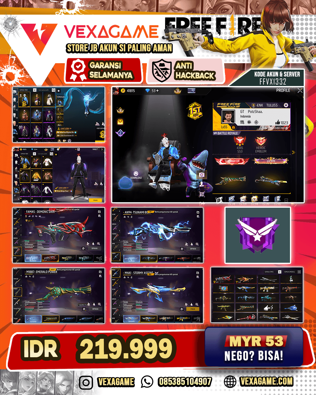 SG TEROMPET | 2 EVO LVL-2 (FAMAS & AUG) | PRISM WINGS (TOP) |VAULT 100+