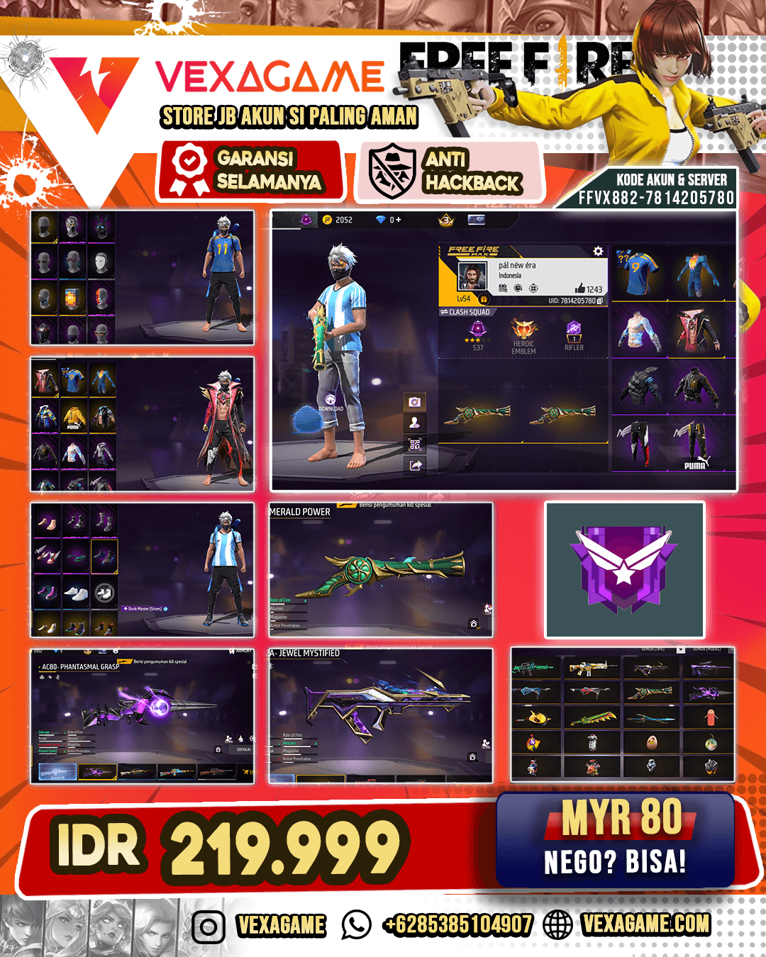 SG Terompet | MP40 2 Rasa | AC80 Phantasmal Grasp | Groza Jewel Mystified | Backpack Bunny | Vault 100+