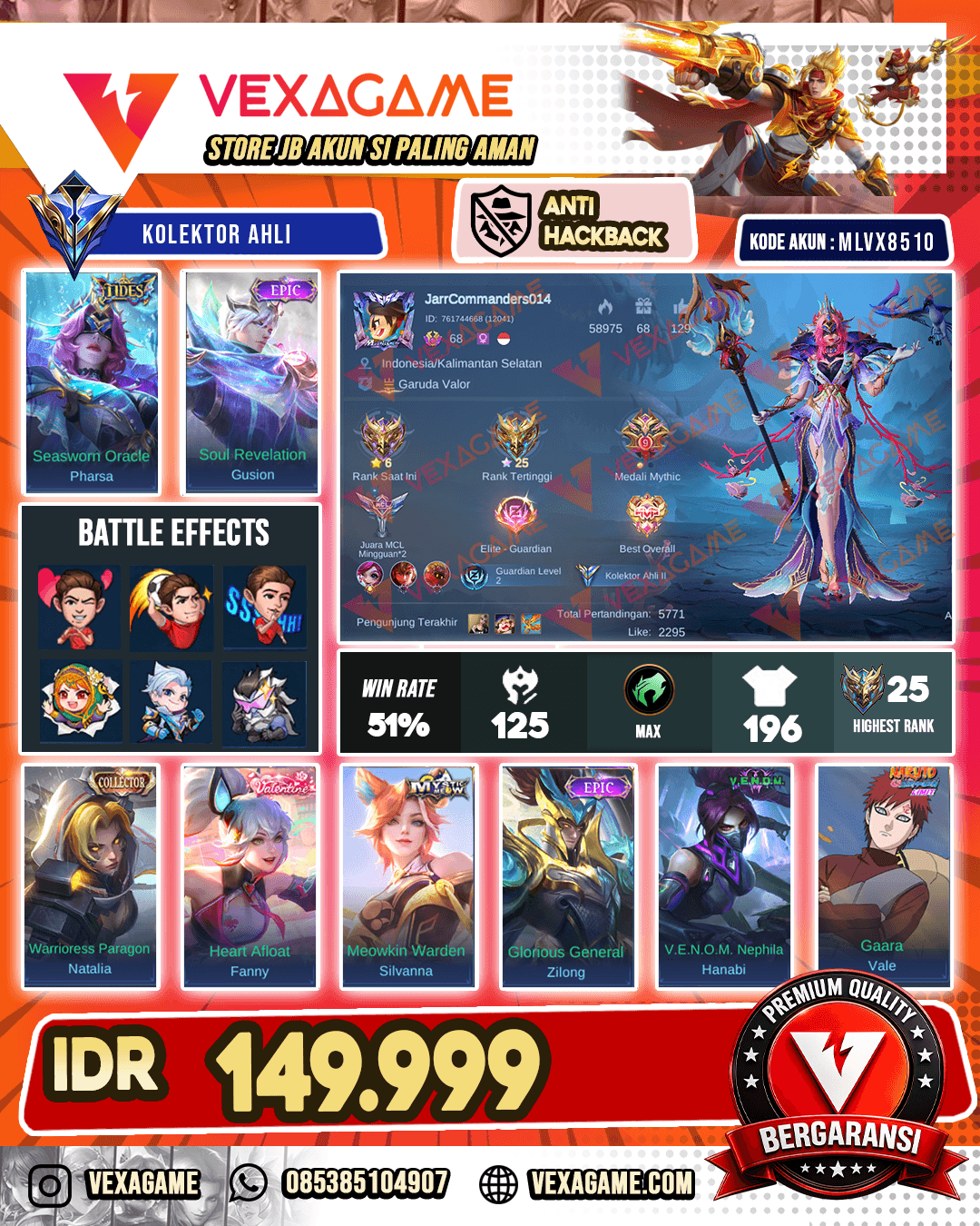 Pharsa Tides | Gusion Epic