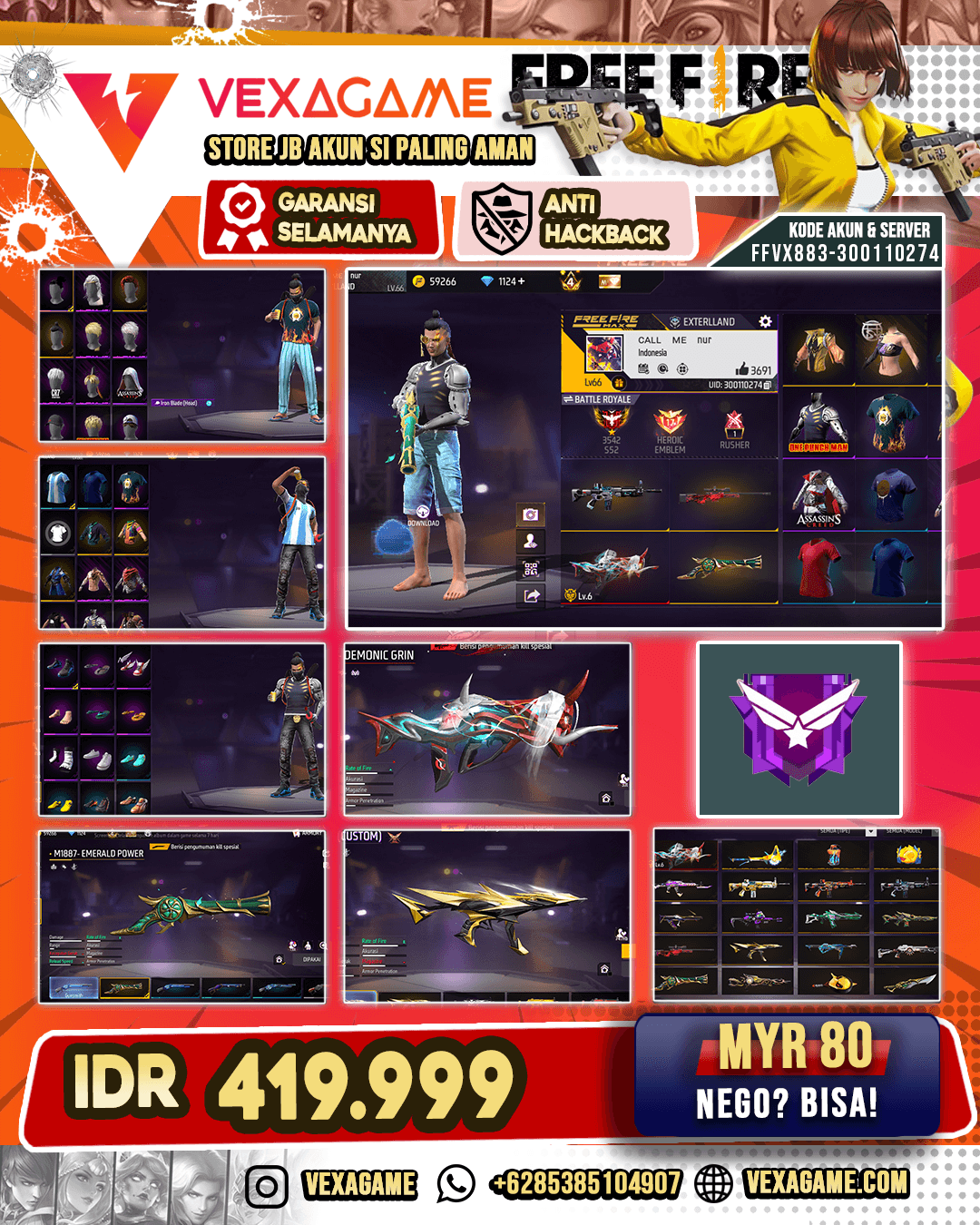 FAMAS Demonic Grin Lv 6 | SG Terompet | MP40 Dreamy Club | SCAR Ulitmate Titan | Vault 400+