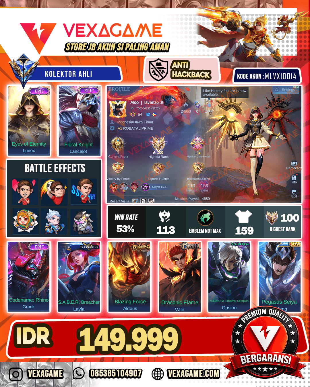 Lunox Epic | Lancelot Epic | Ex Immo