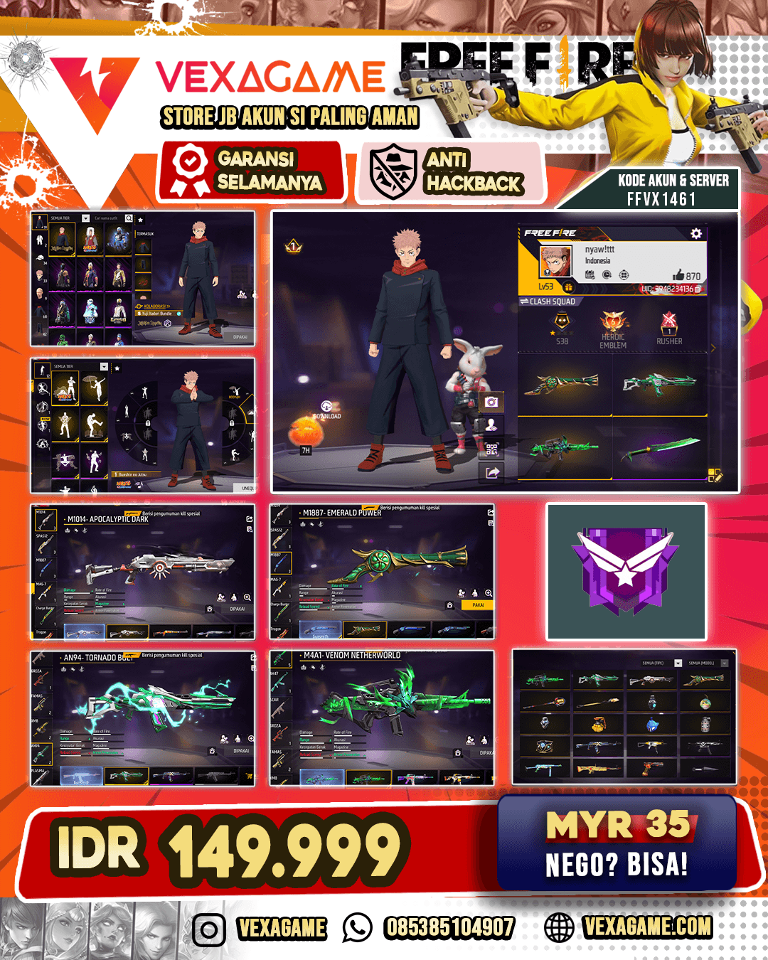 Bundle Yuji | M4A1 Venom Netherworld | AN94 Tornado Bolt | SG Terompet