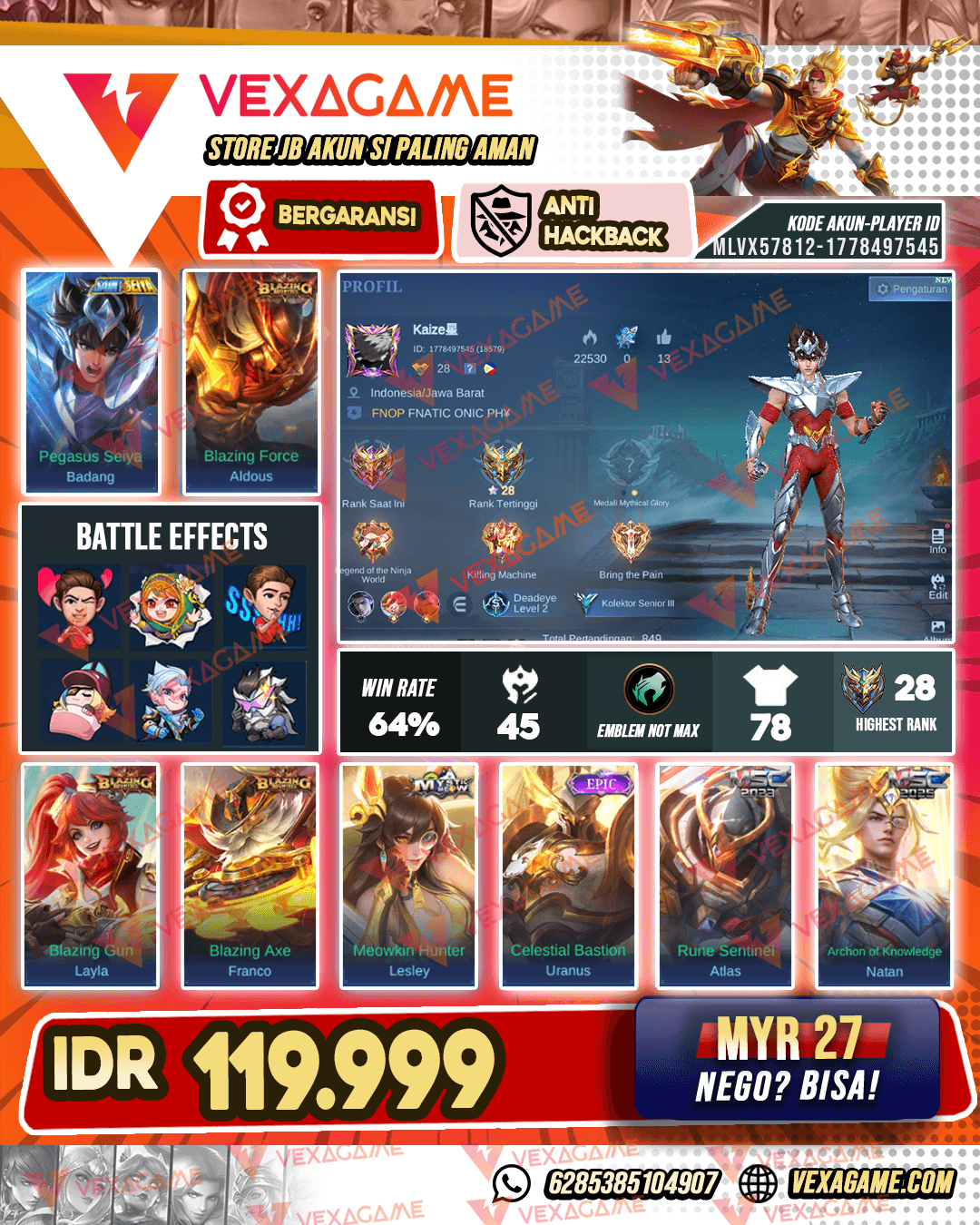 Badang Saint Seiya | 3 Blazing | 2 MSC