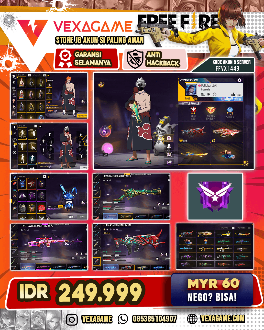 Bundle Pain Tendo | Vaut 350++ | Famas Demonic Grin LV 5 | SG TROMPET