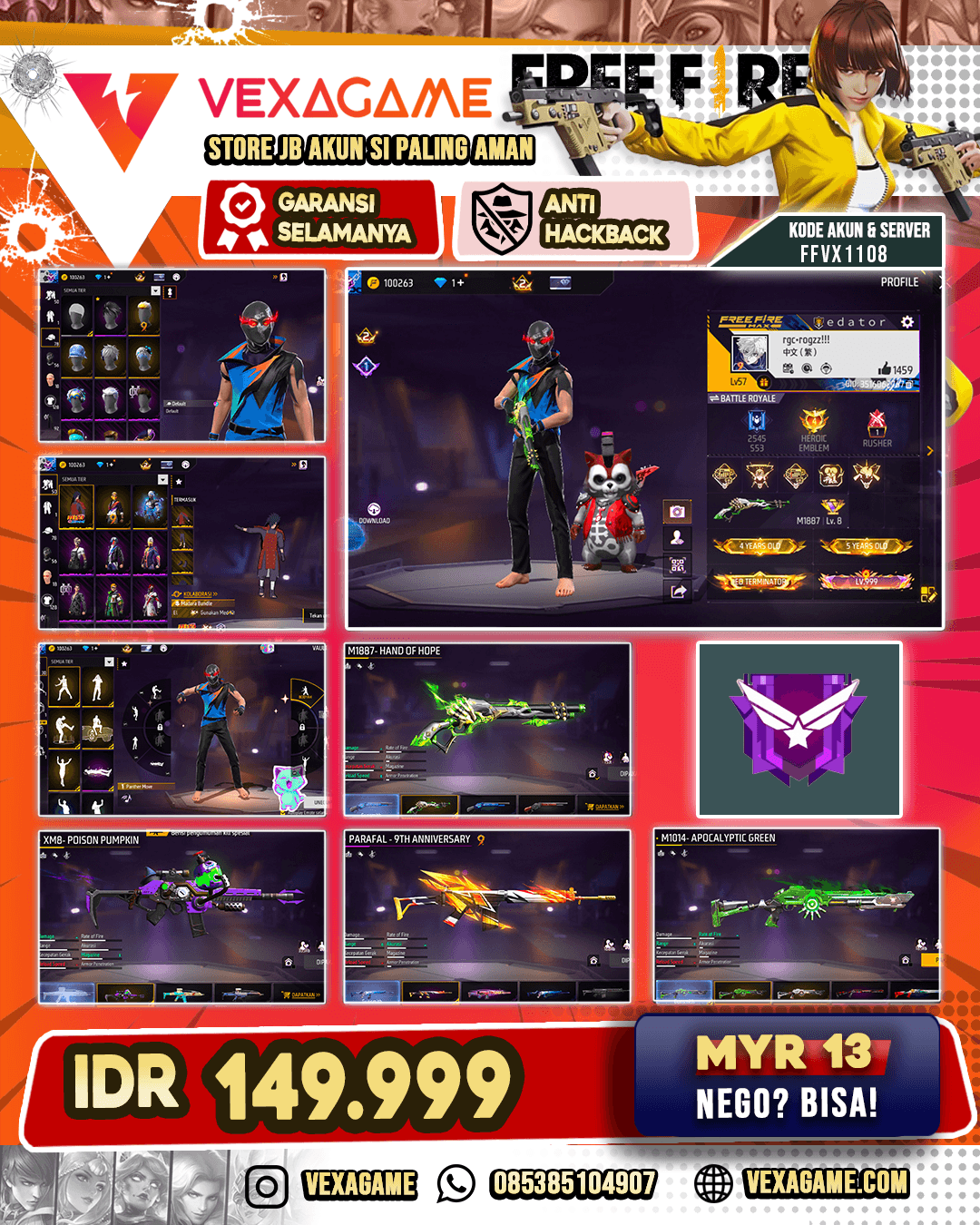 SG Lumut | XM8 Poison Pumpkin | Parafal 9th Anniversary | SG Apocalytpic Green | Bundle Madara