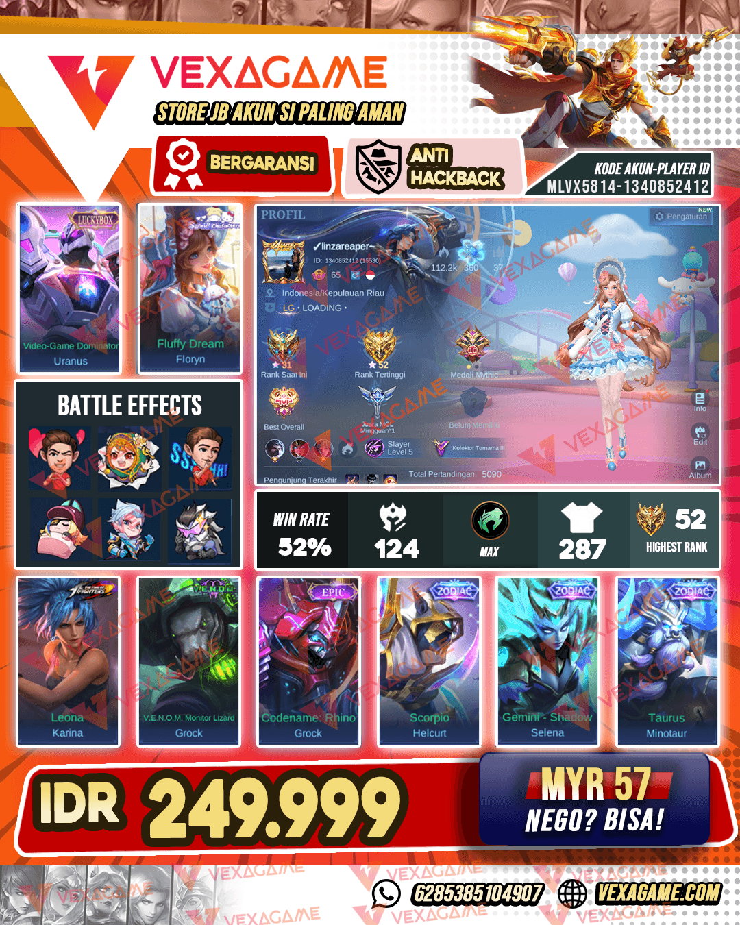 Floryn Sunrio | Uranus Luckybox | 3 Zodiac | Emblem MAX
