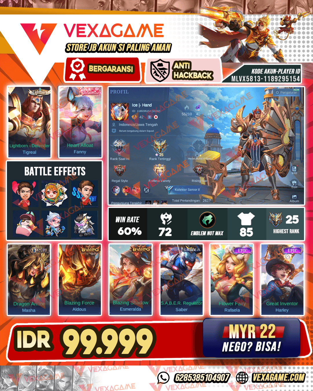 Tigreal Lightborn | Masha Dragon Timer | Fanny Valentine