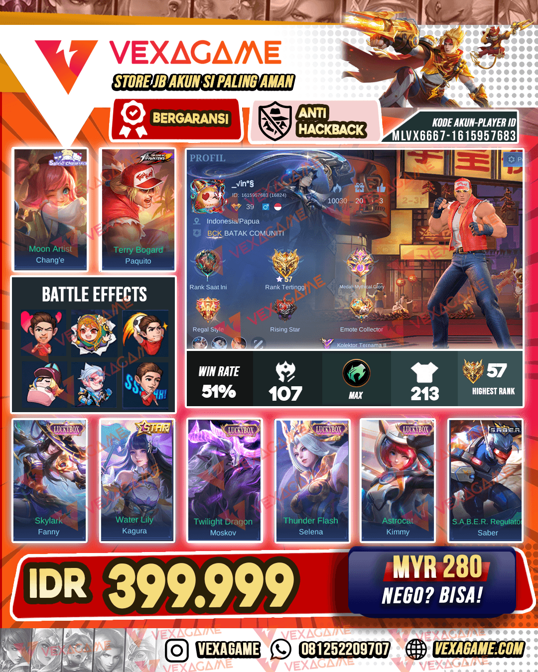 Paquito KOF | Chang'e Sanrio | Floryn Sanrio | 4 Luckybox